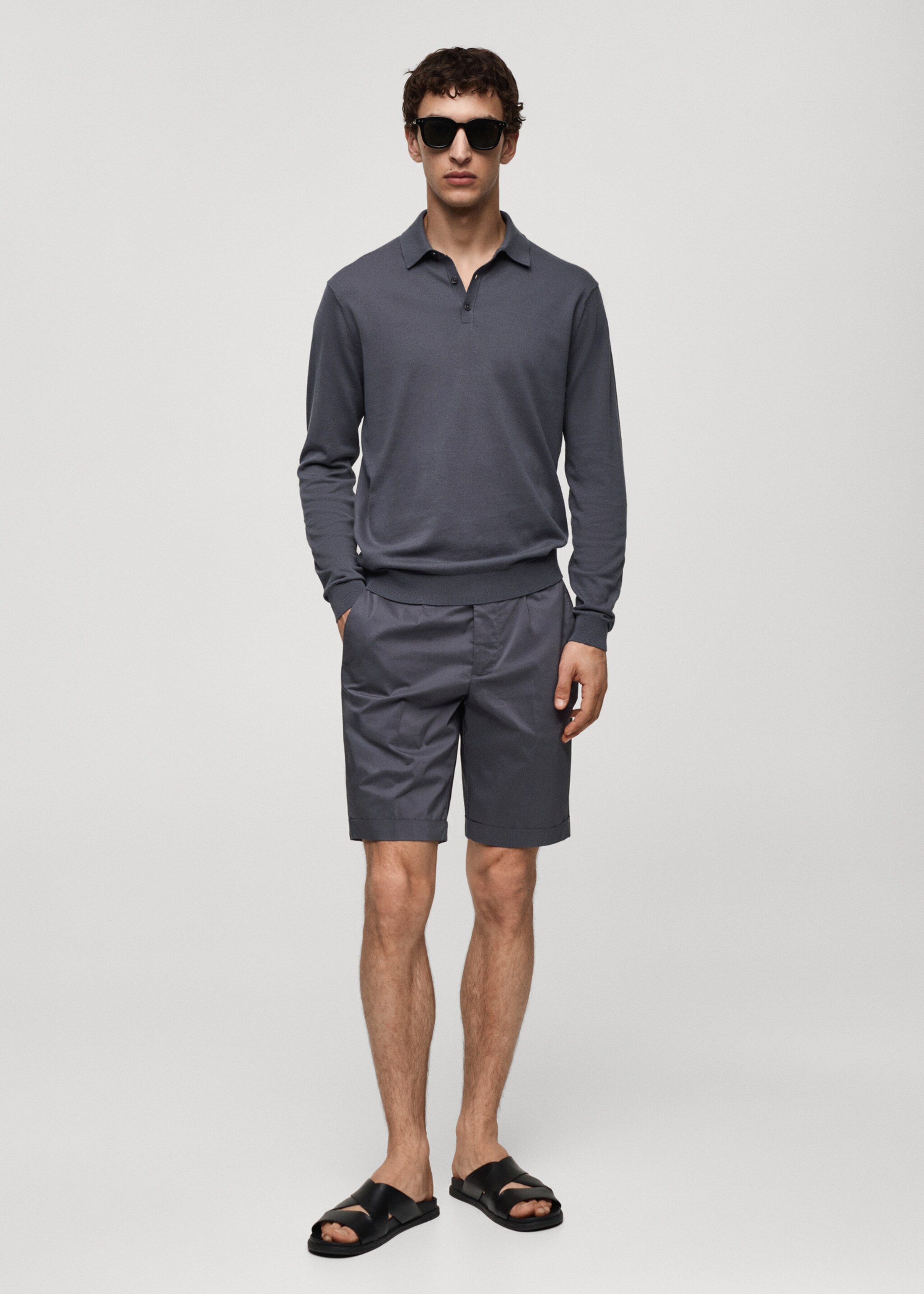 100% cotton knitted polo shirt - General plane