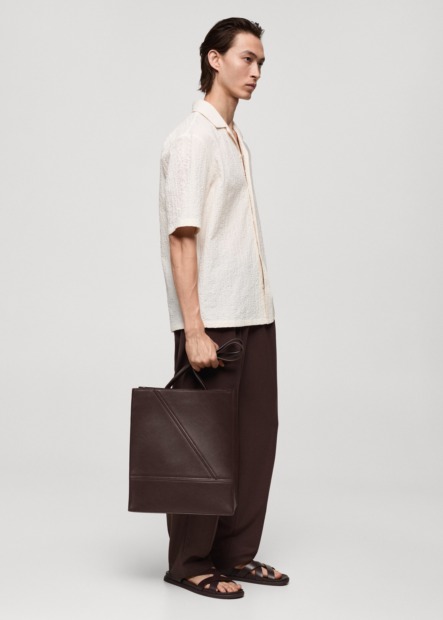 Leather-effect tote bag - General plane