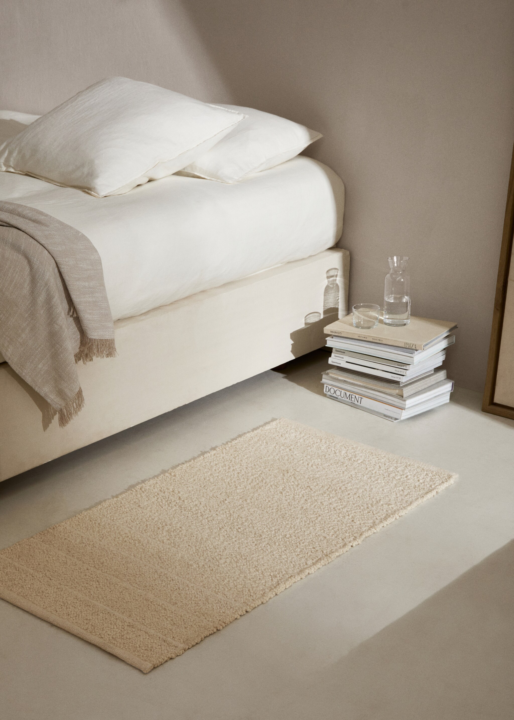 Wool and cotton rug 60x120cm - General plane, Sand. Ref: 77023273-00.