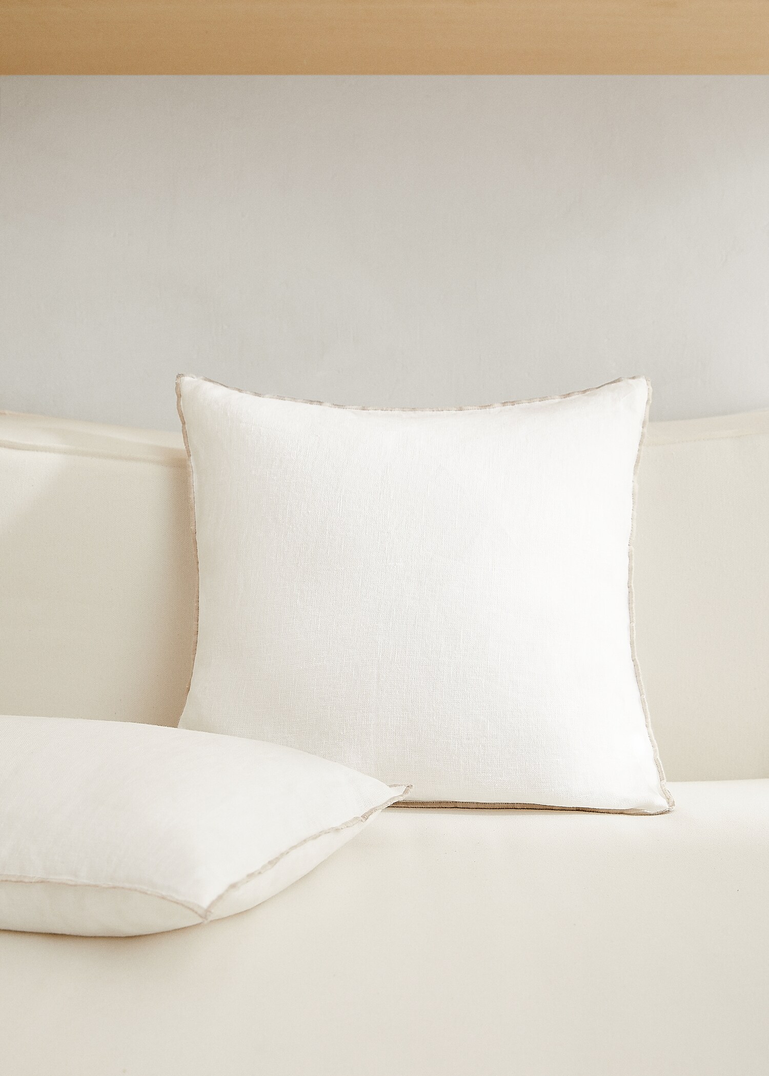 100% linen two-tone cushion cover 45x45cm - General plane