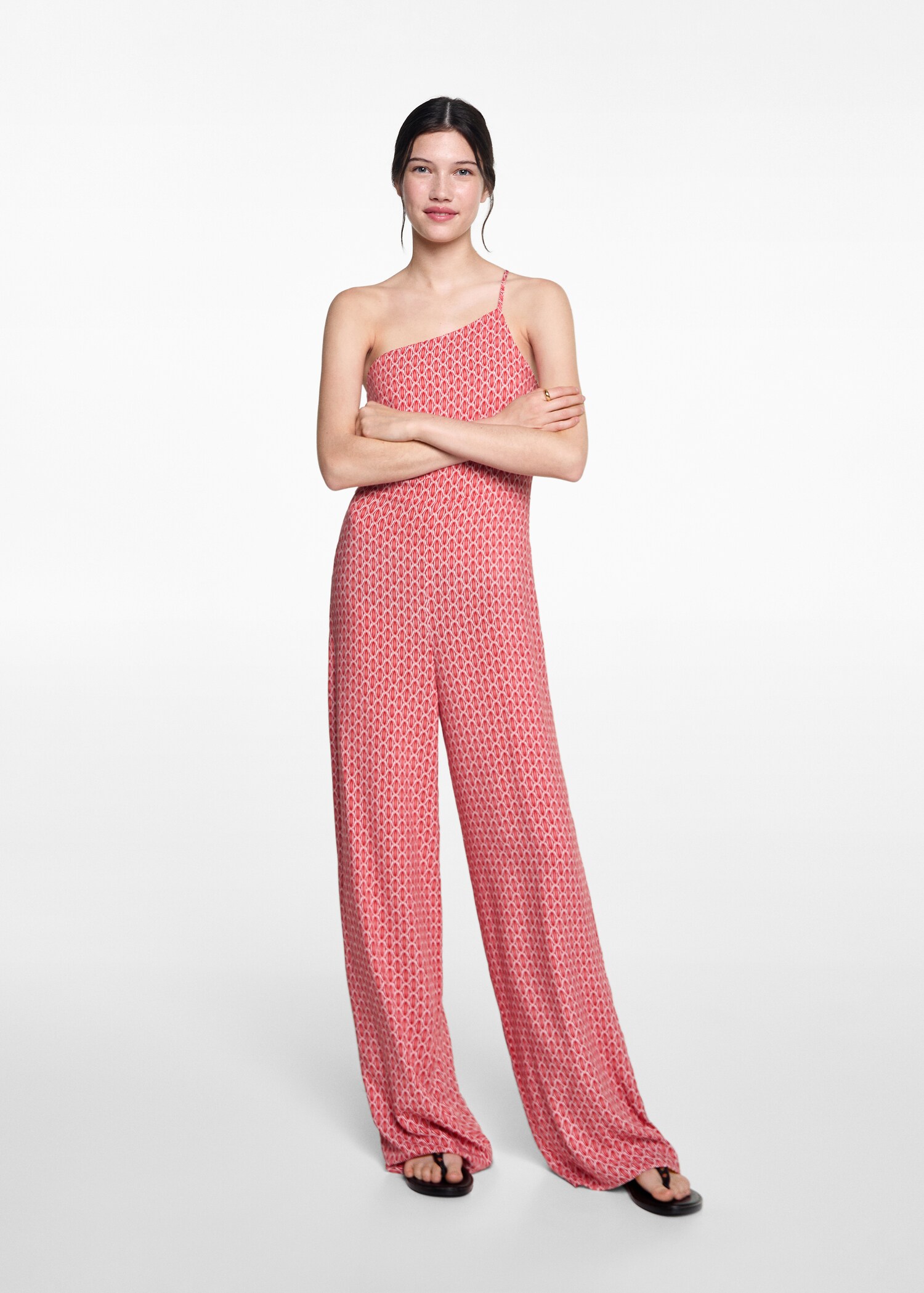Asymmetrisk mönstrad jumpsuit - Allmän bild