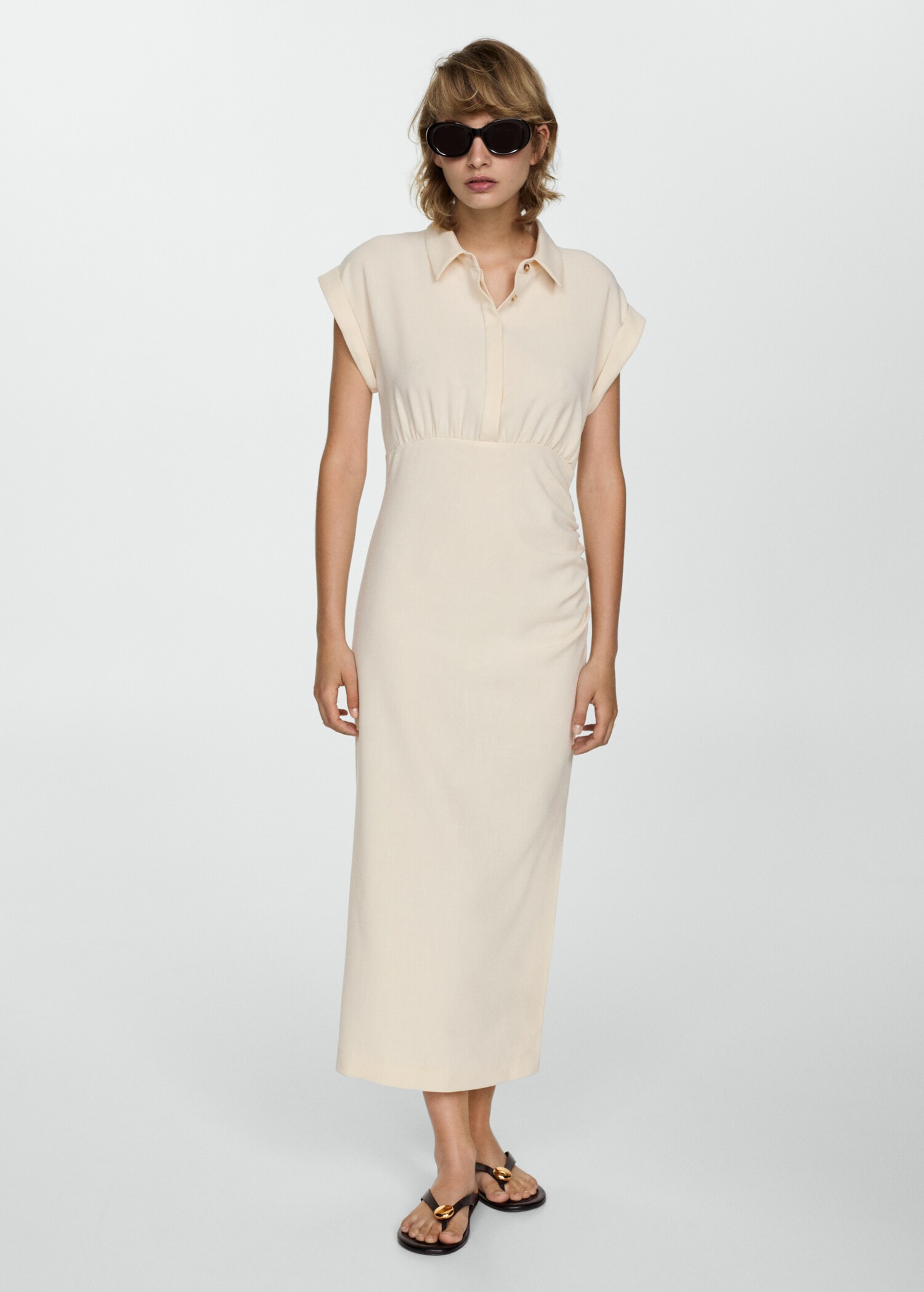 Drapiertes Hemdblusenkleid - Allgemeine Ansicht