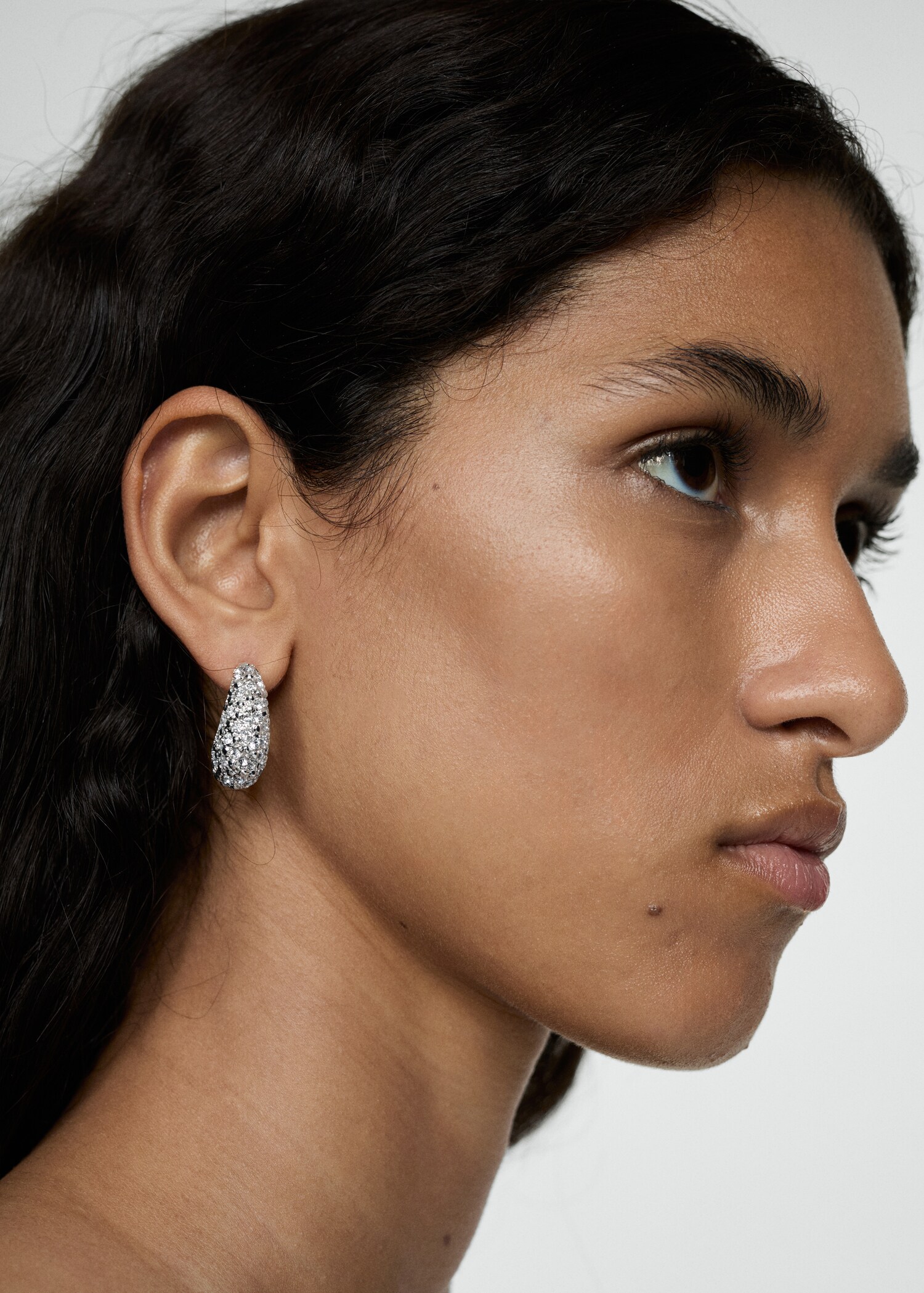 Pendientes aros strass - Plano general
