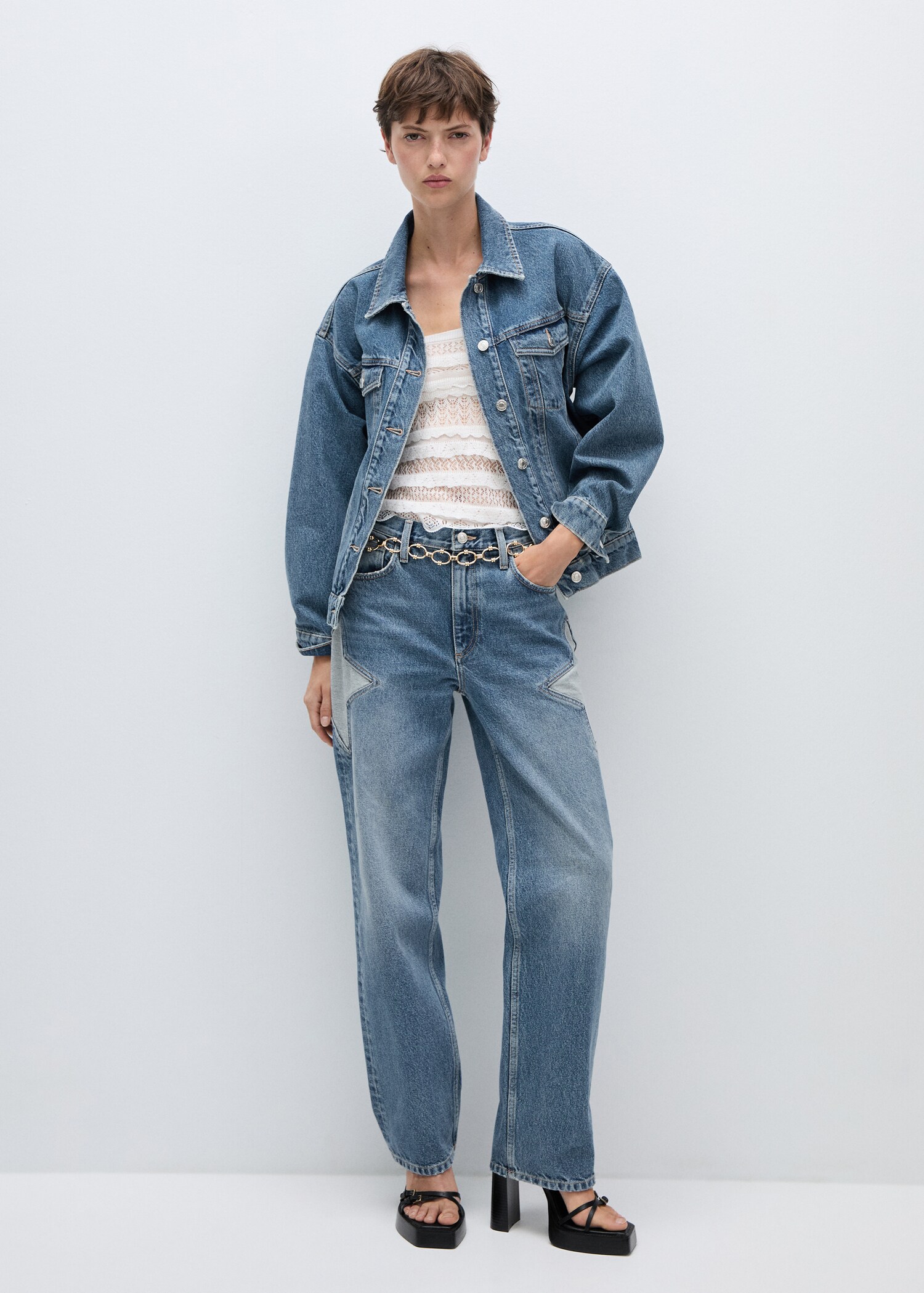 Straight-fit jeans with stars - General plane