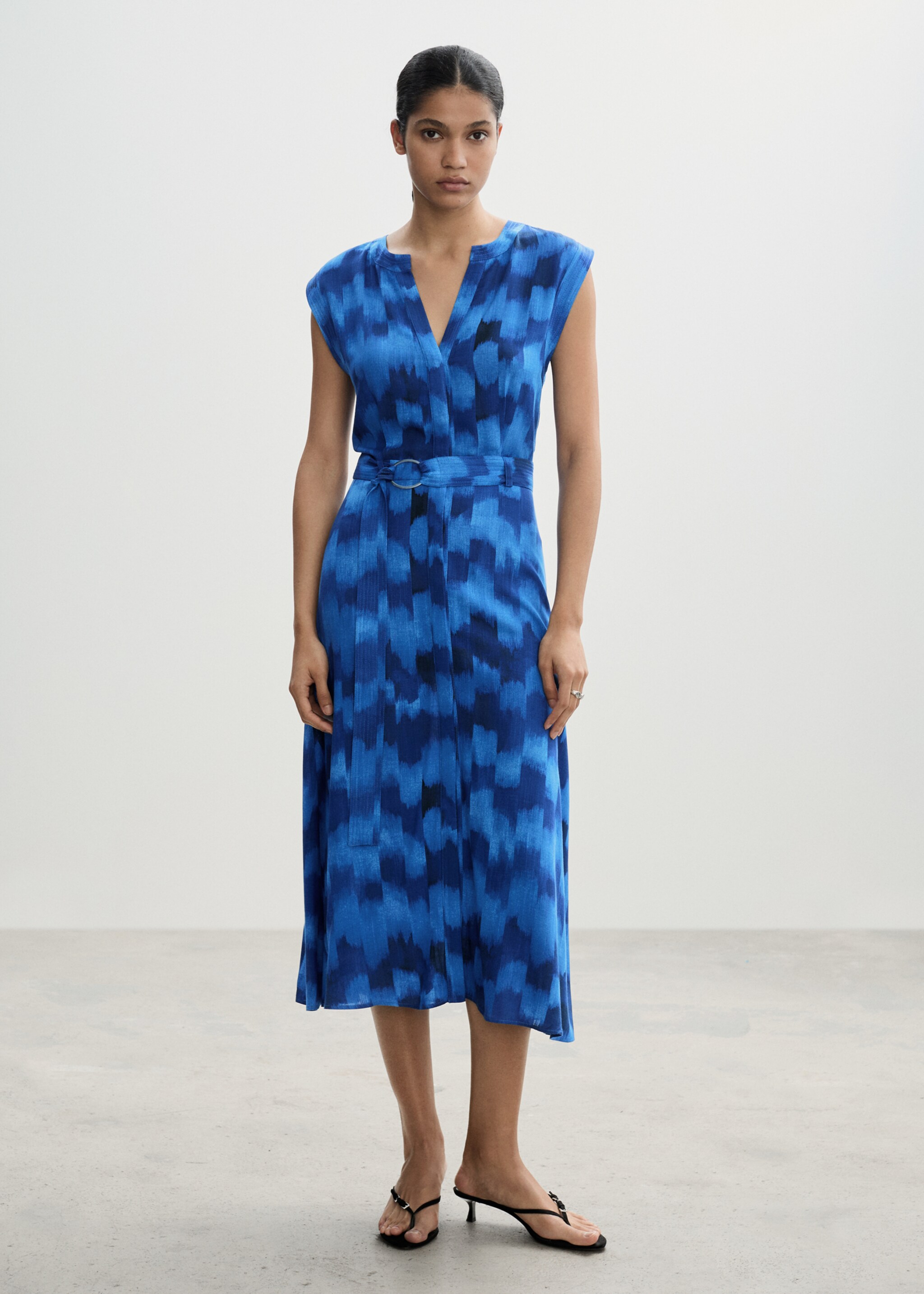 Belt printed dress - General plane