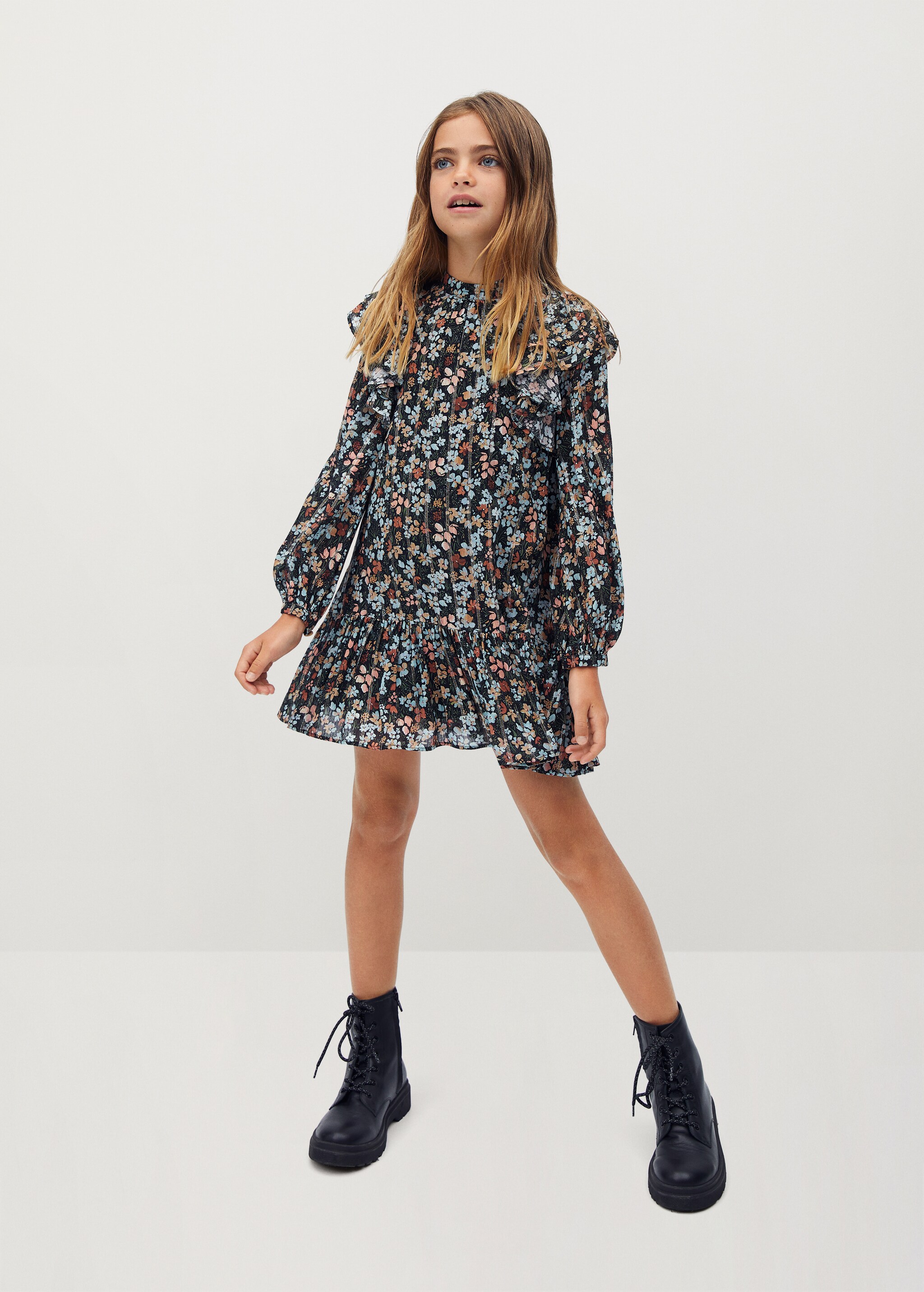 Vestido estampado floral volantes - Plano general