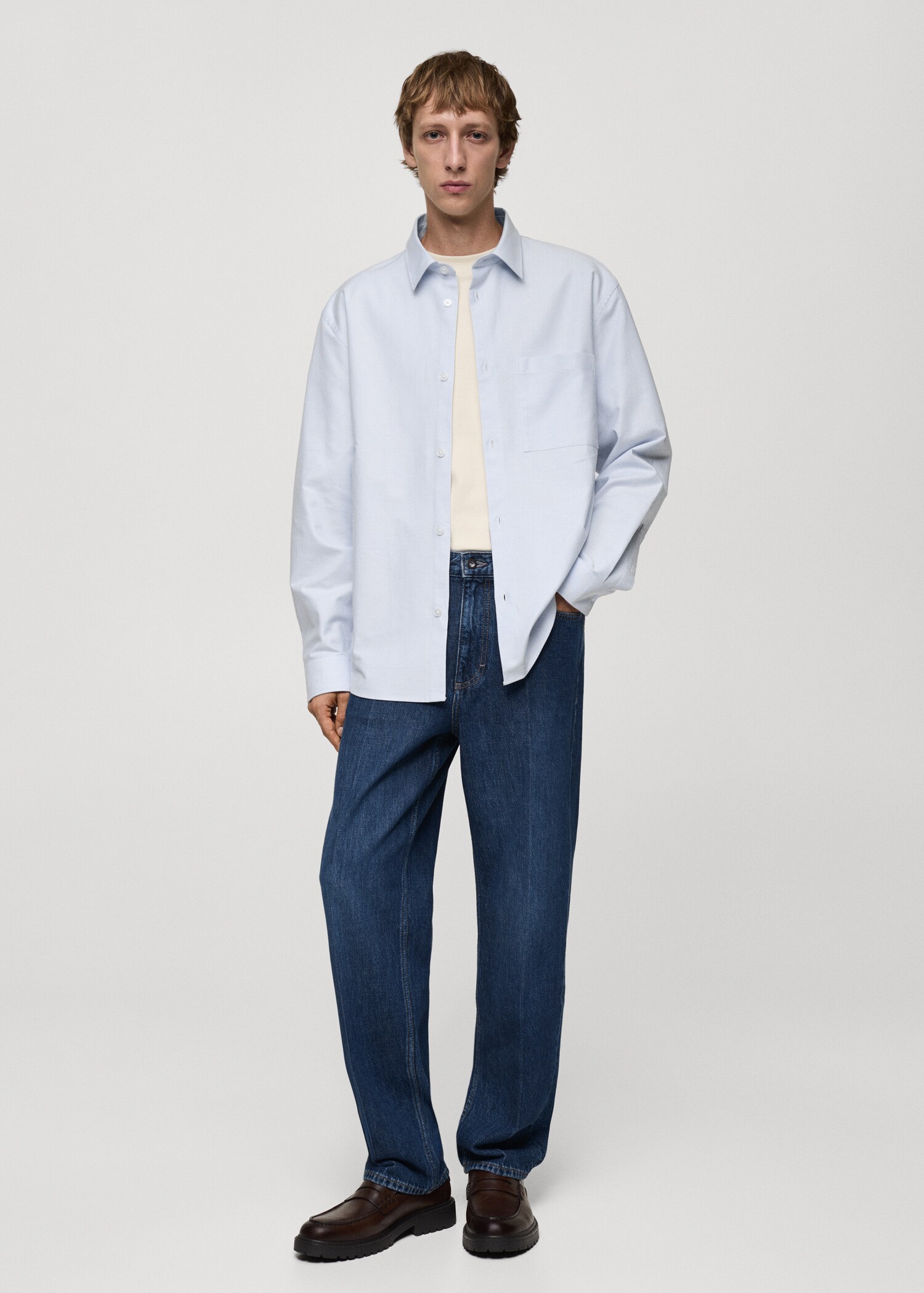 Relaxed-Fit-Oxford-Hemd aus Baumwolle - Allgemeine Ansicht