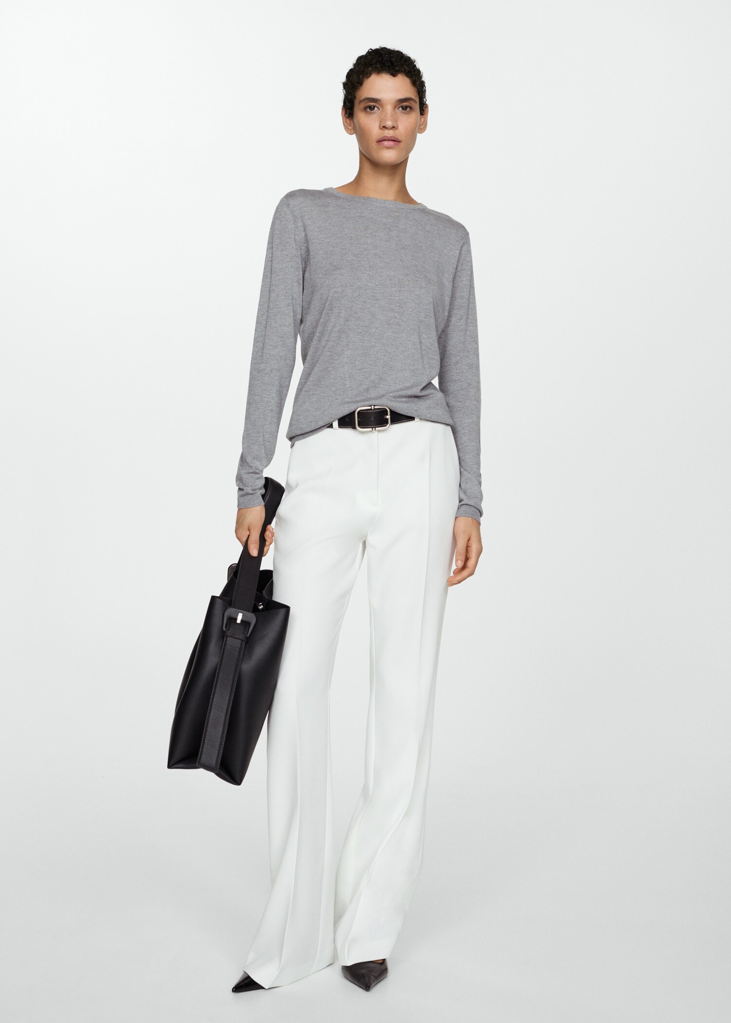 Fine-knit crew-neck sweater - General plane