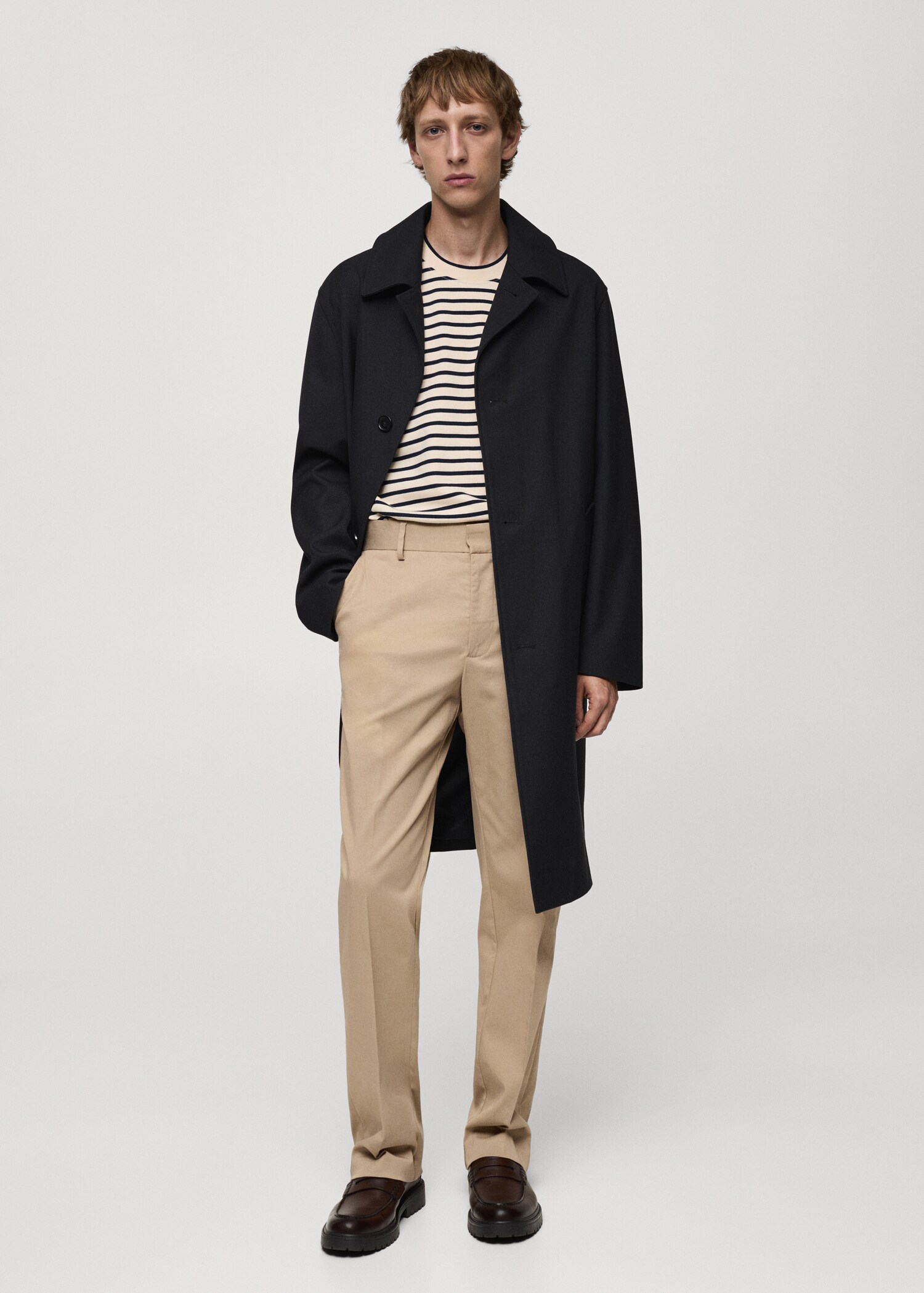 Regular Fit-Hose aus Baumwolle mit Tencel - Allgemeine Ansicht