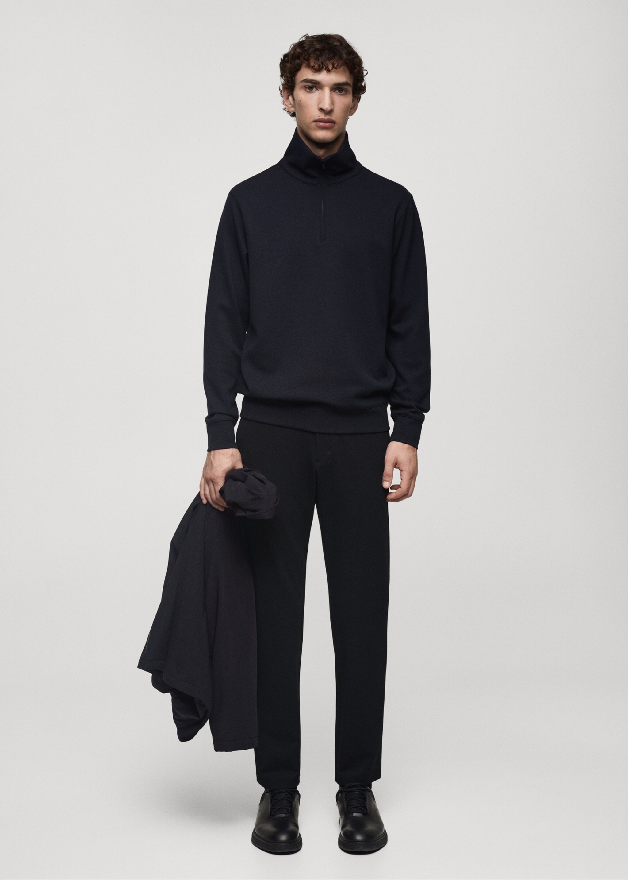 Sweatshirt with anti-odour technology and zip - General plane, Dark Navy. Ref: 77025969-00.