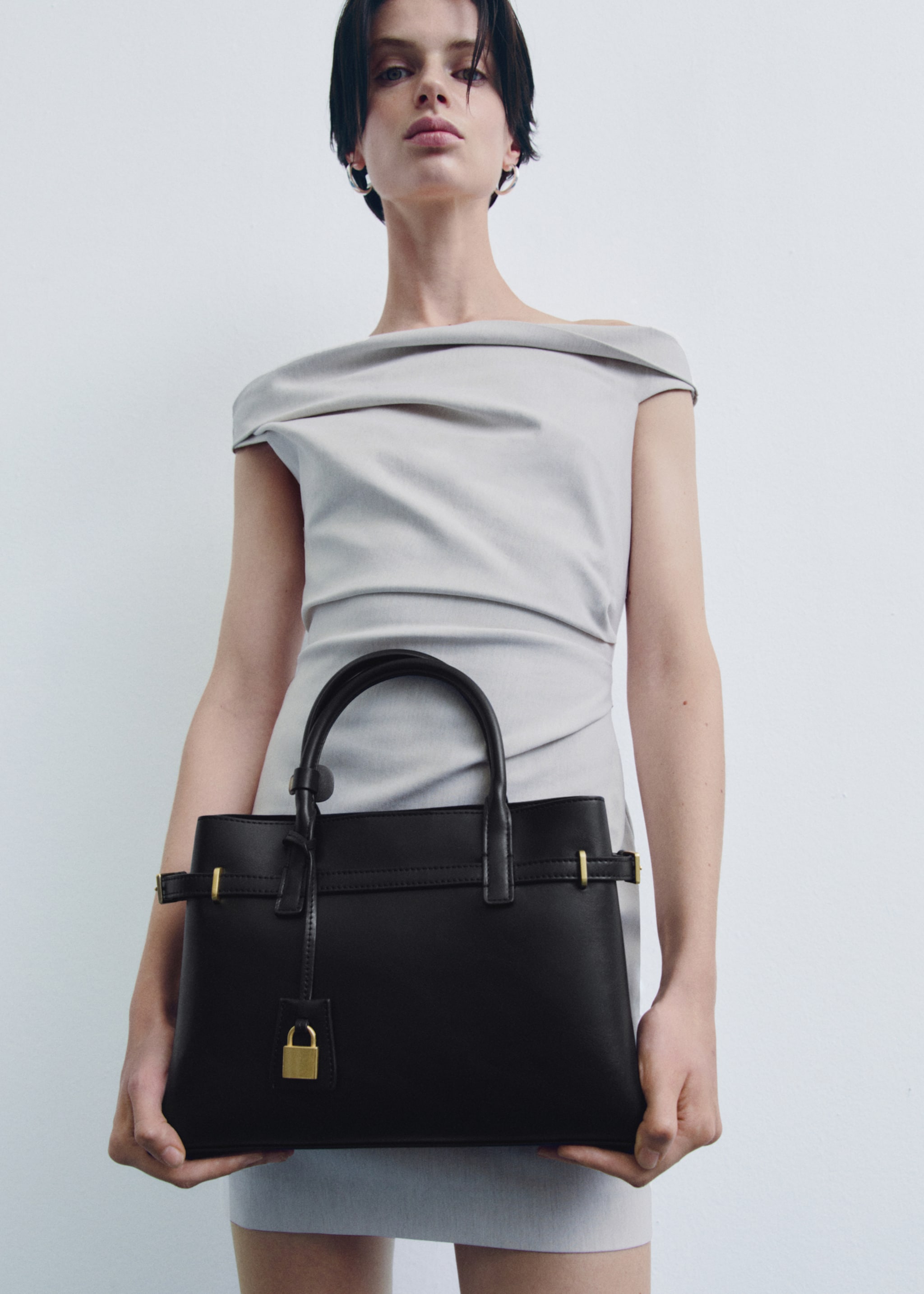 Shopper bag with padlock - General plane, Black. Ref: 77026354-00.
