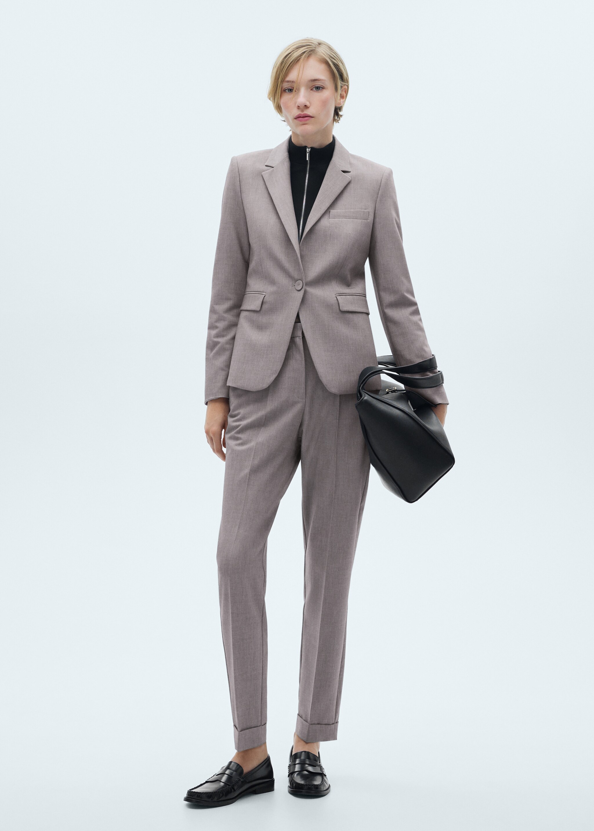Straight-fit suit jacket - General plane, Grey. Ref: 77026728-00.