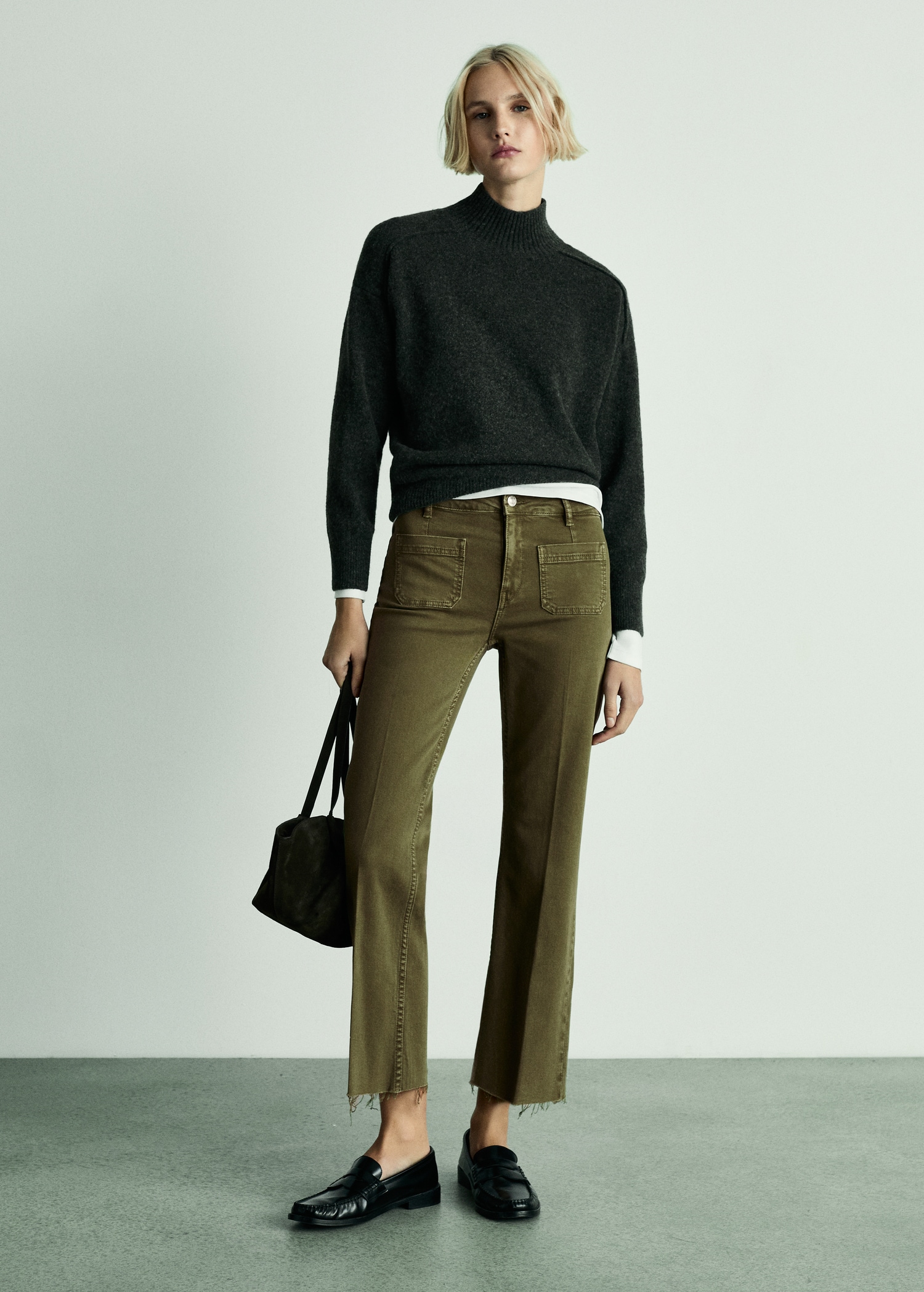 Jean flare crop poches MANGO OUTLET Luxembourg - Main Image