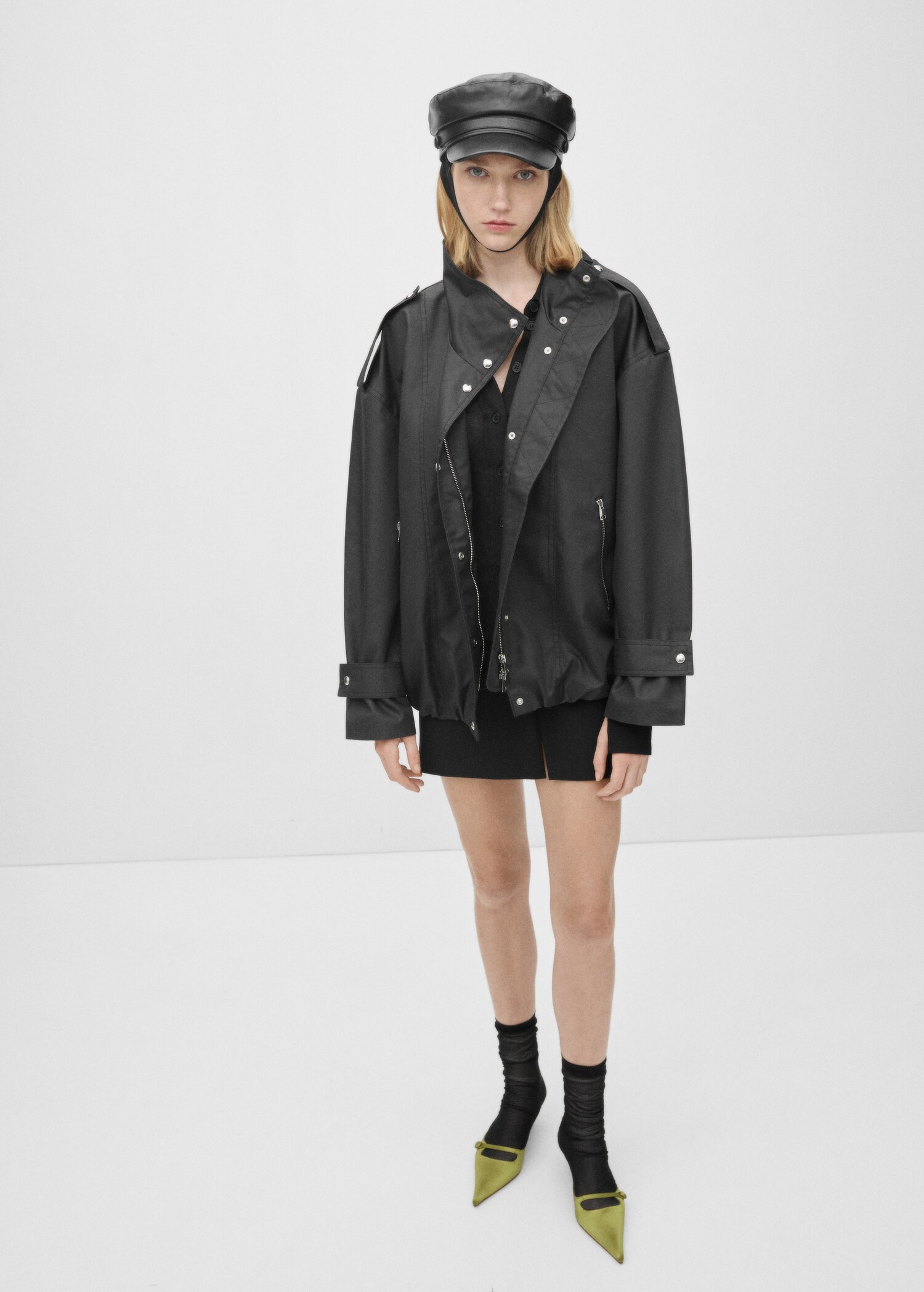 Oversized button-down parka - General plane