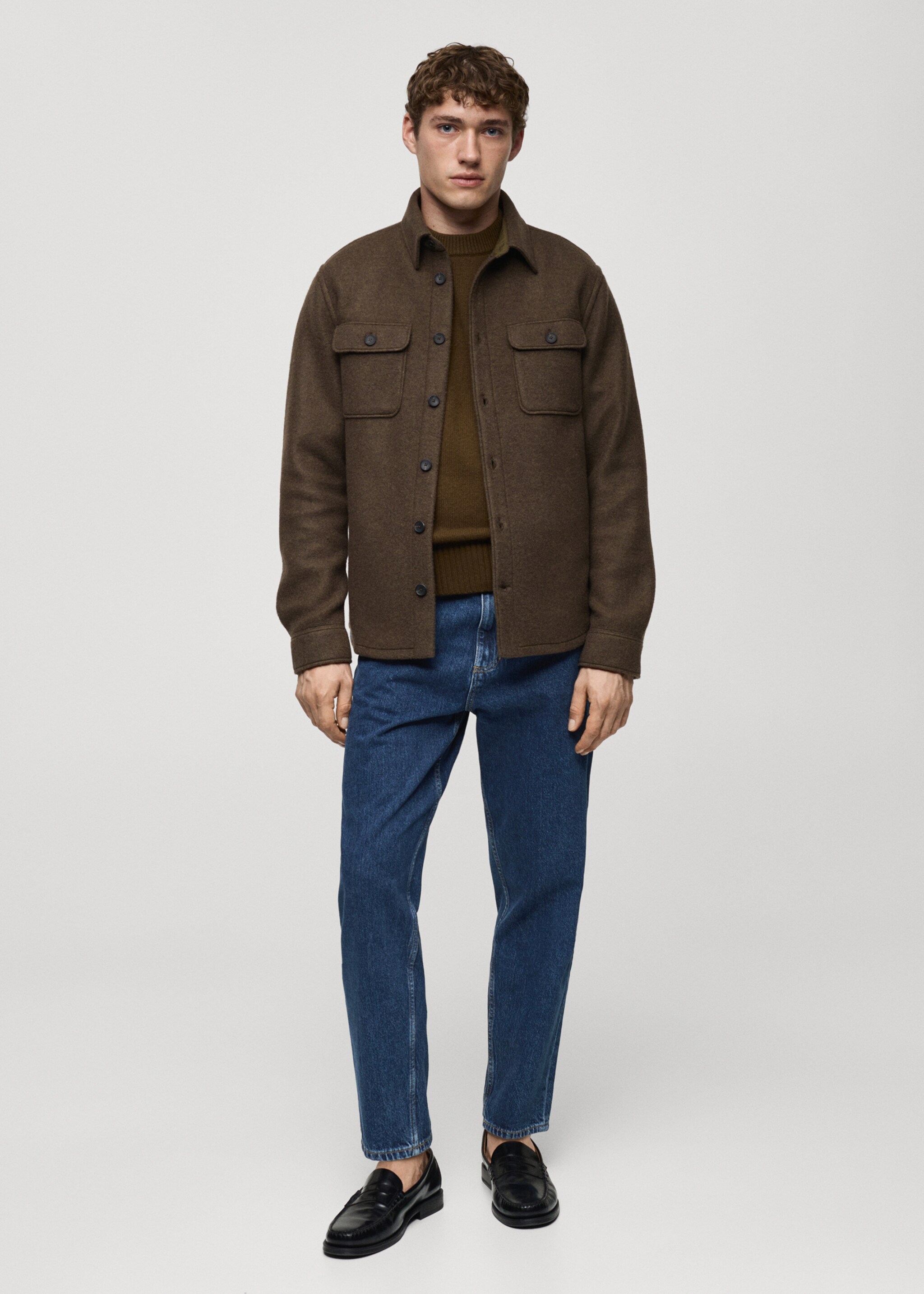Jeans tapered-fit lavado oscuro - Plano general, Azul oscuro. Ref: 77026766-00.