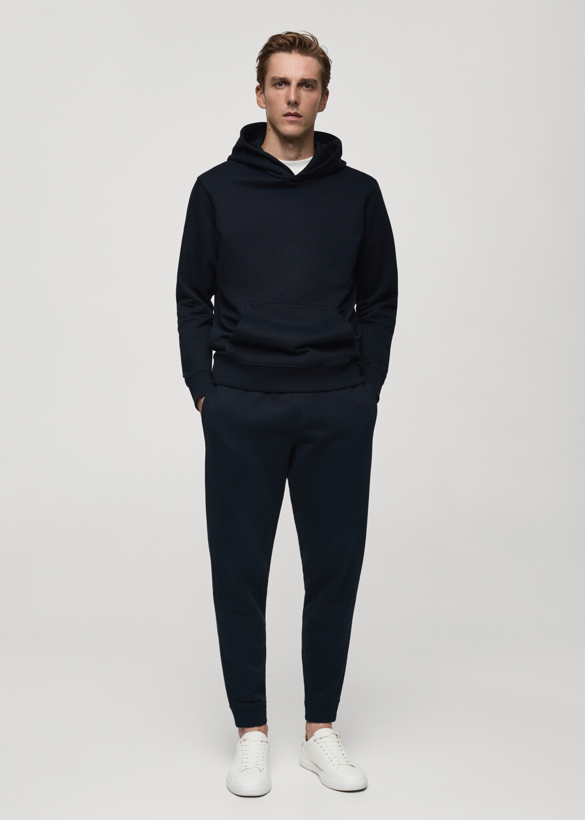 Cotton kangaroo-hooded sweatshirt - General plane, Dark Navy. Ref: 77027115-00.
