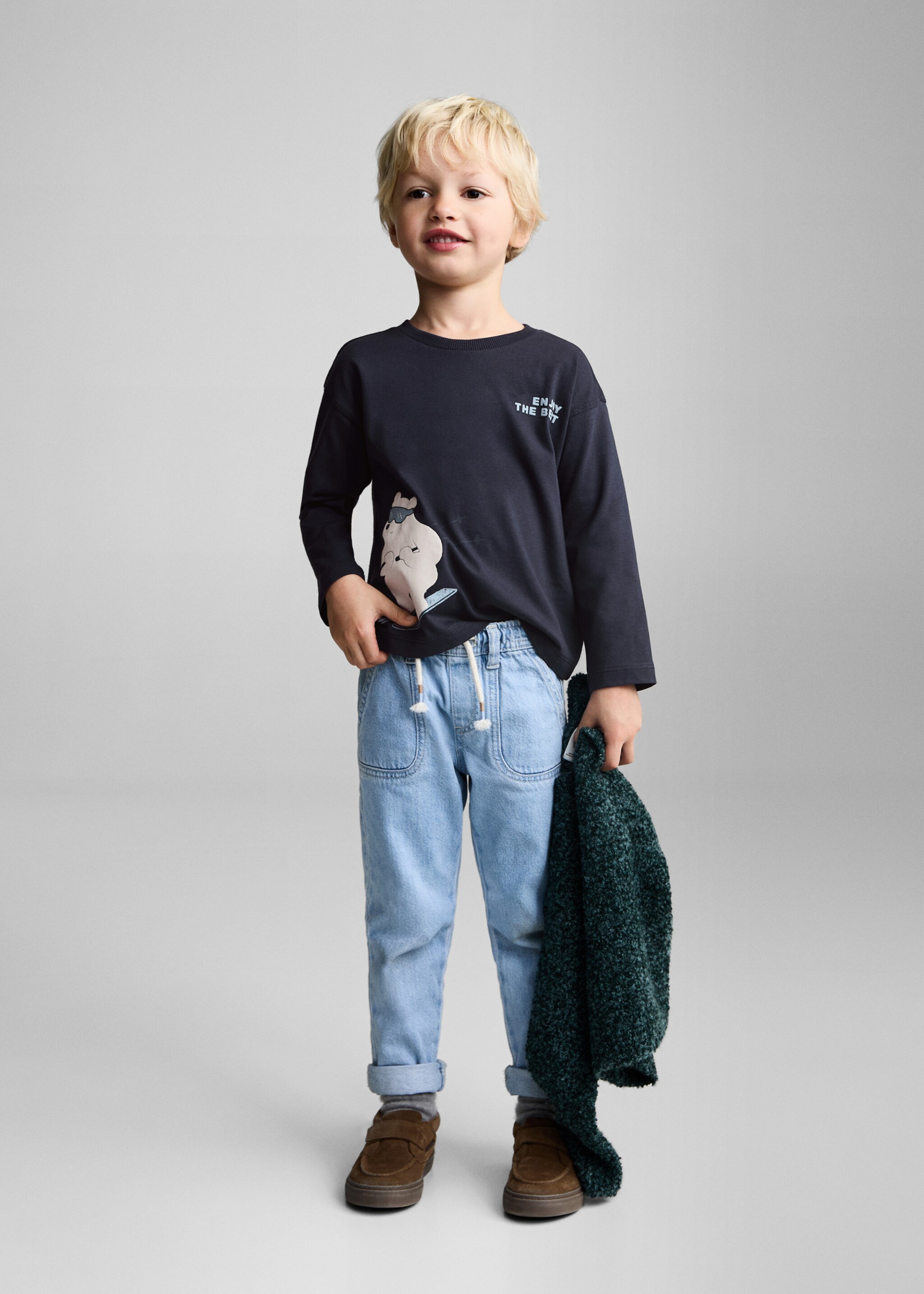Printed long sleeve t-shirt - General plane, Dark Navy. Ref: 77027673-00.