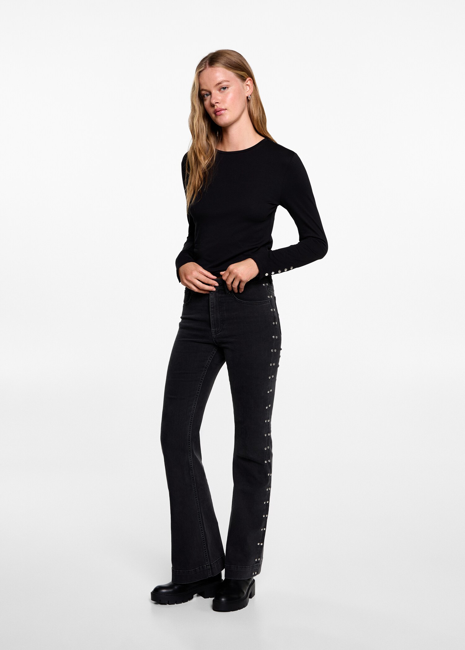 Long-sleeve studded t-shirt - General plane