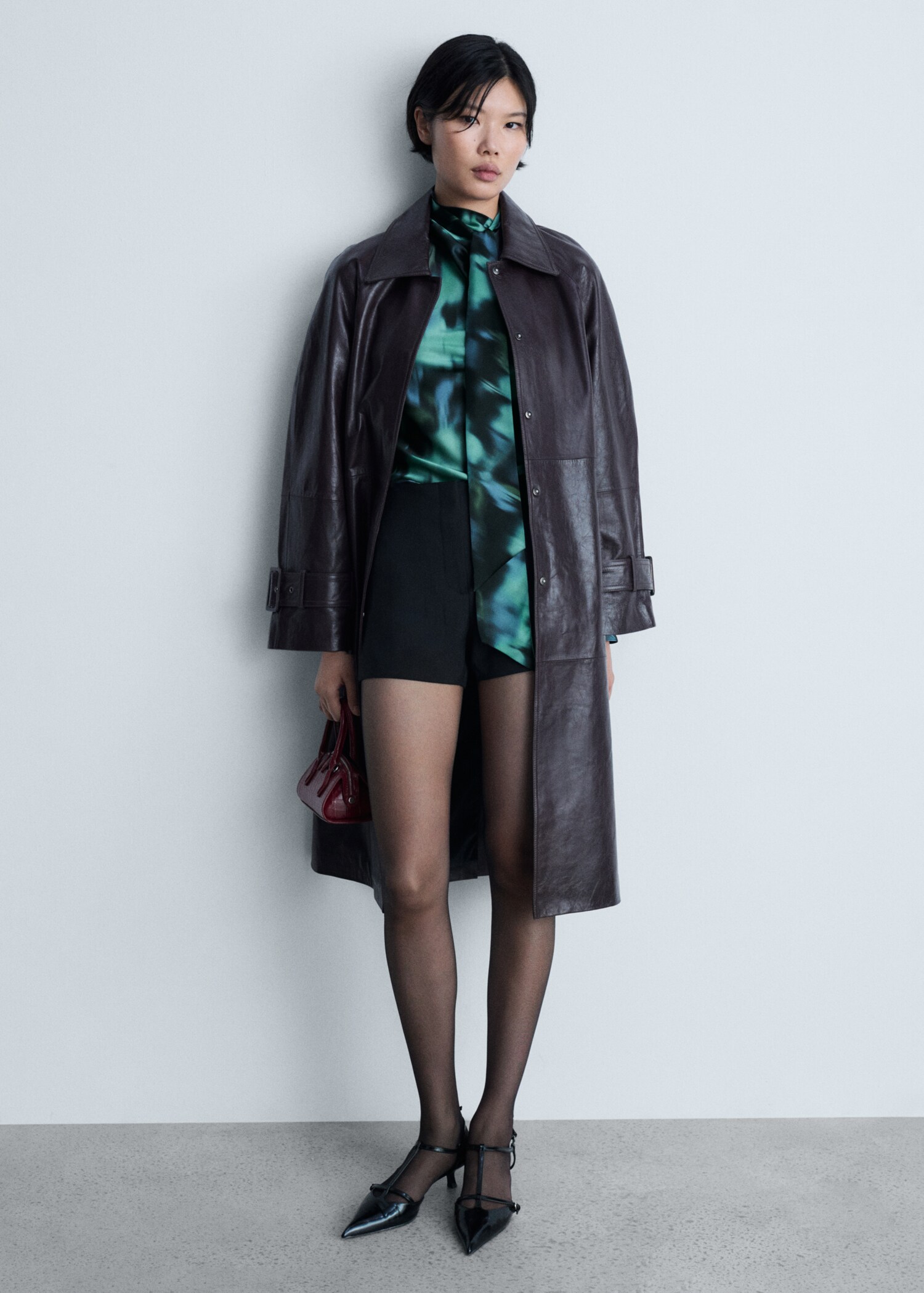 Printed blouse with bow - General plane