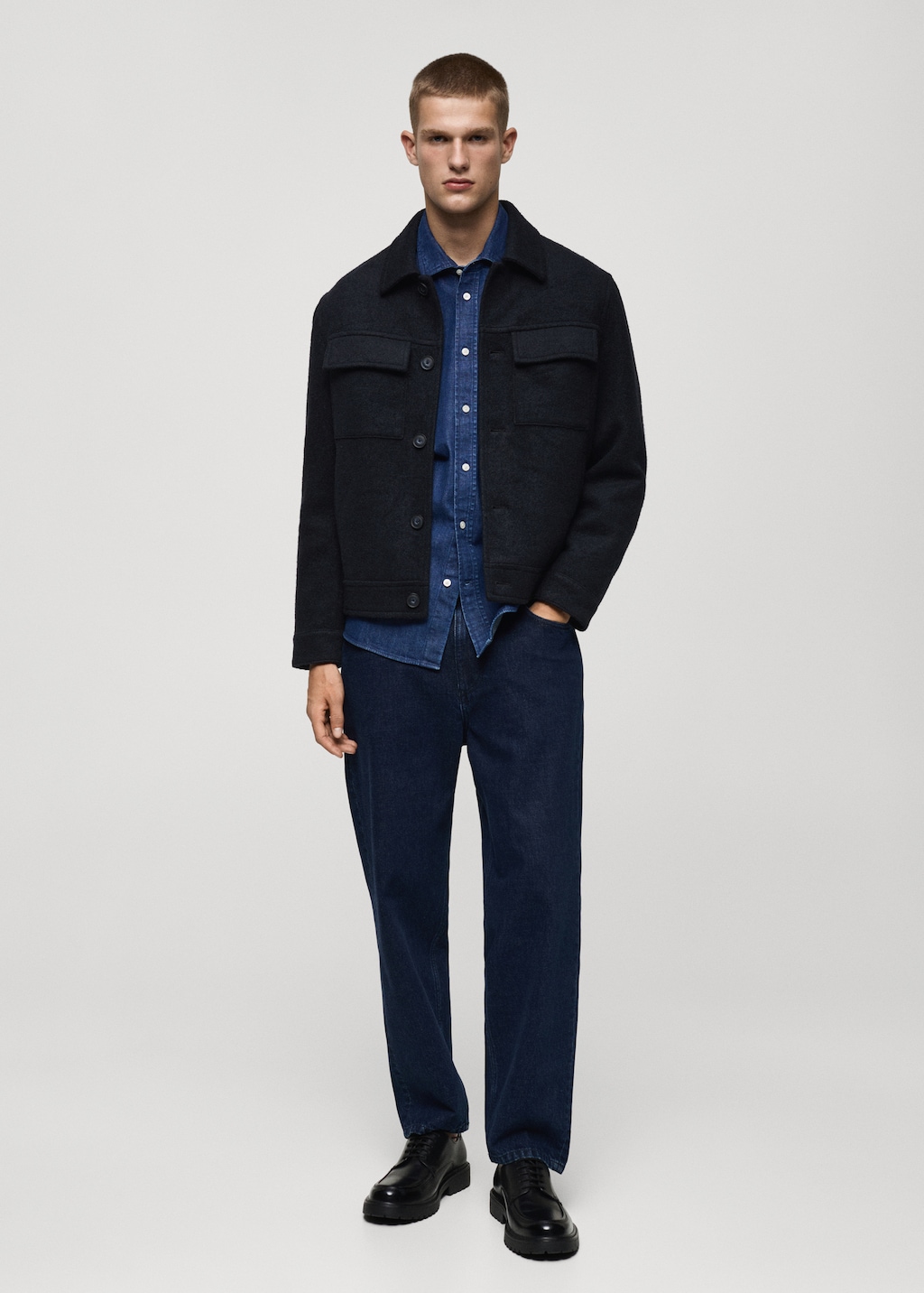 Wool jacket with pockets - Men | MANGO OUTLET USA