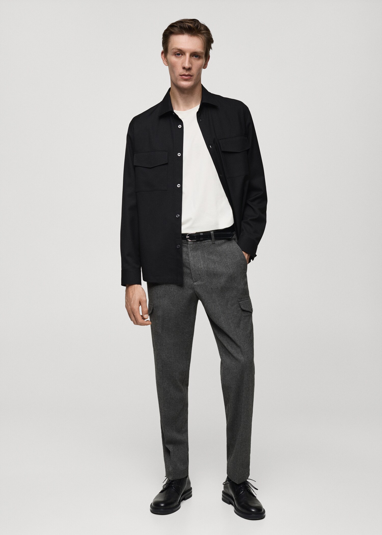 Flannel cargo trousers - General plane