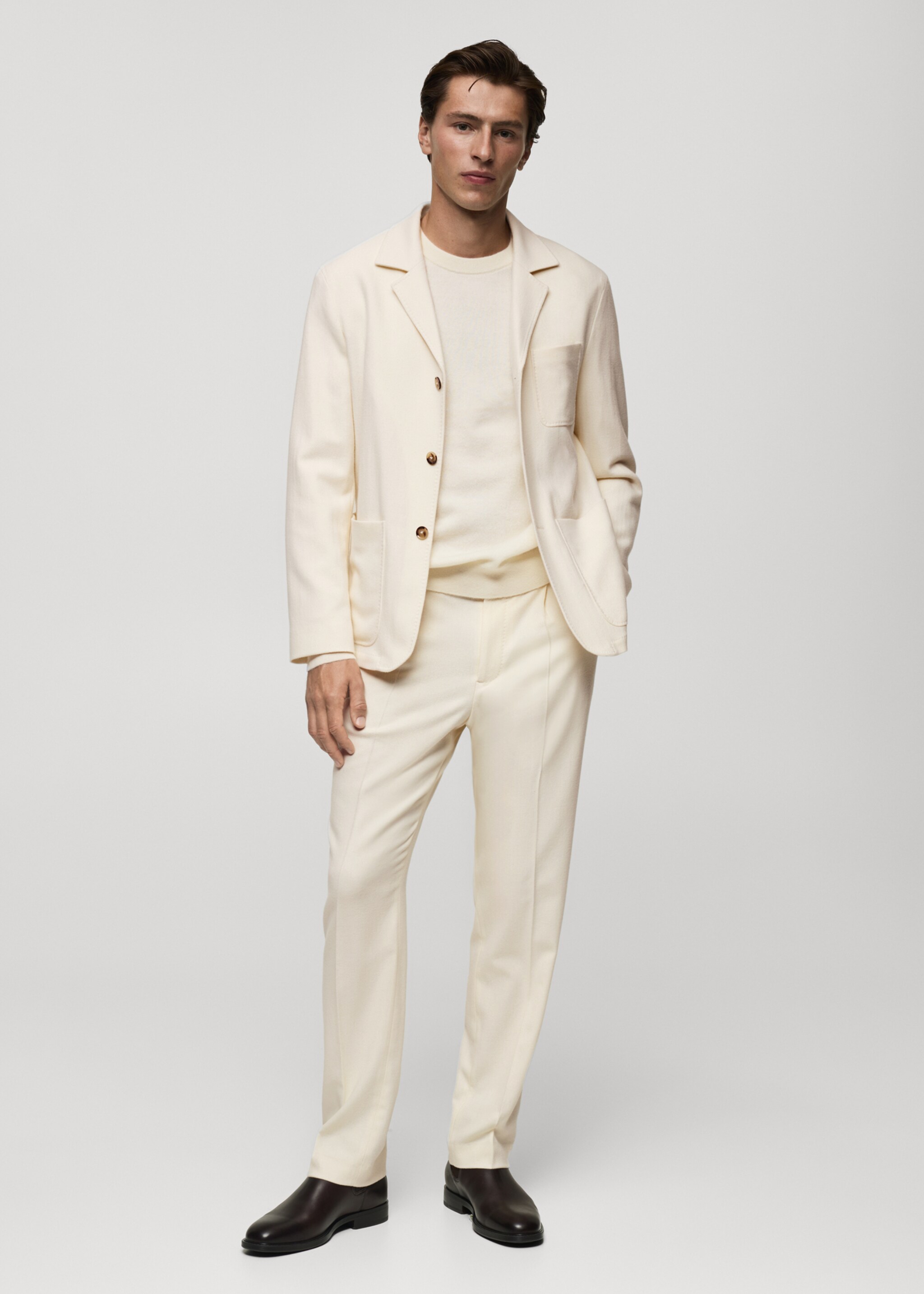 Jersei 100% caixmir regular fit - Pla general, Cru. Ref: 77027931-00.