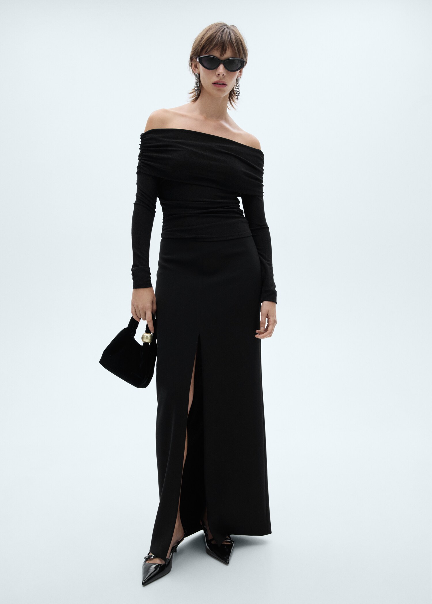 Lurex off-the-shoulder top - General plane