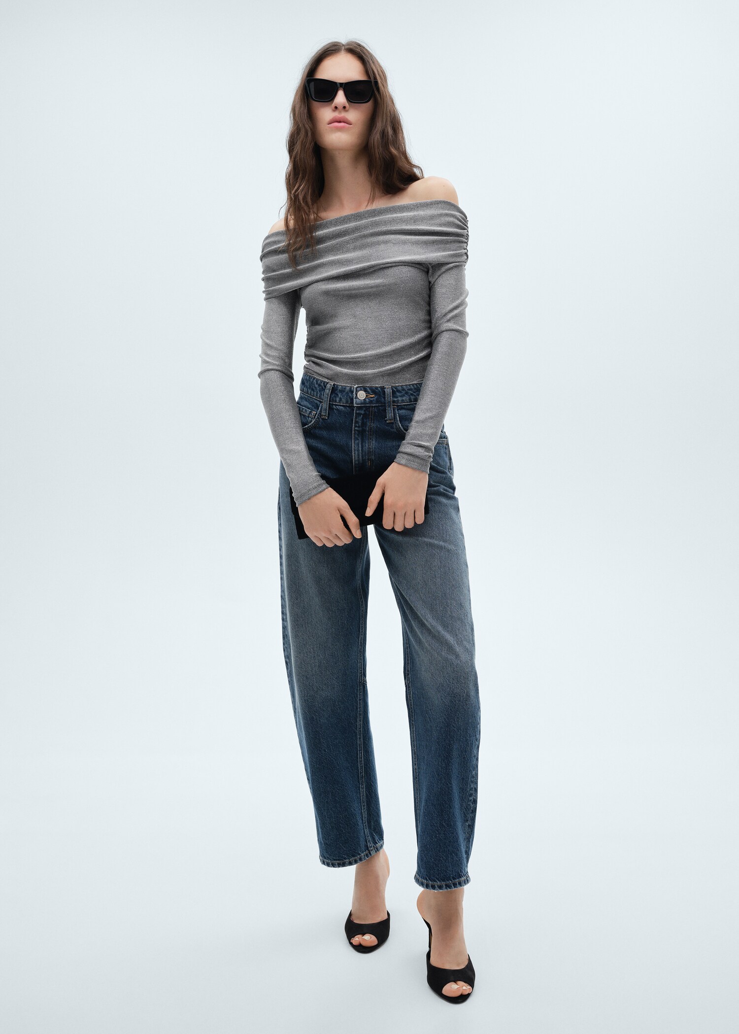 Lurex off-the-shoulder top - General plane