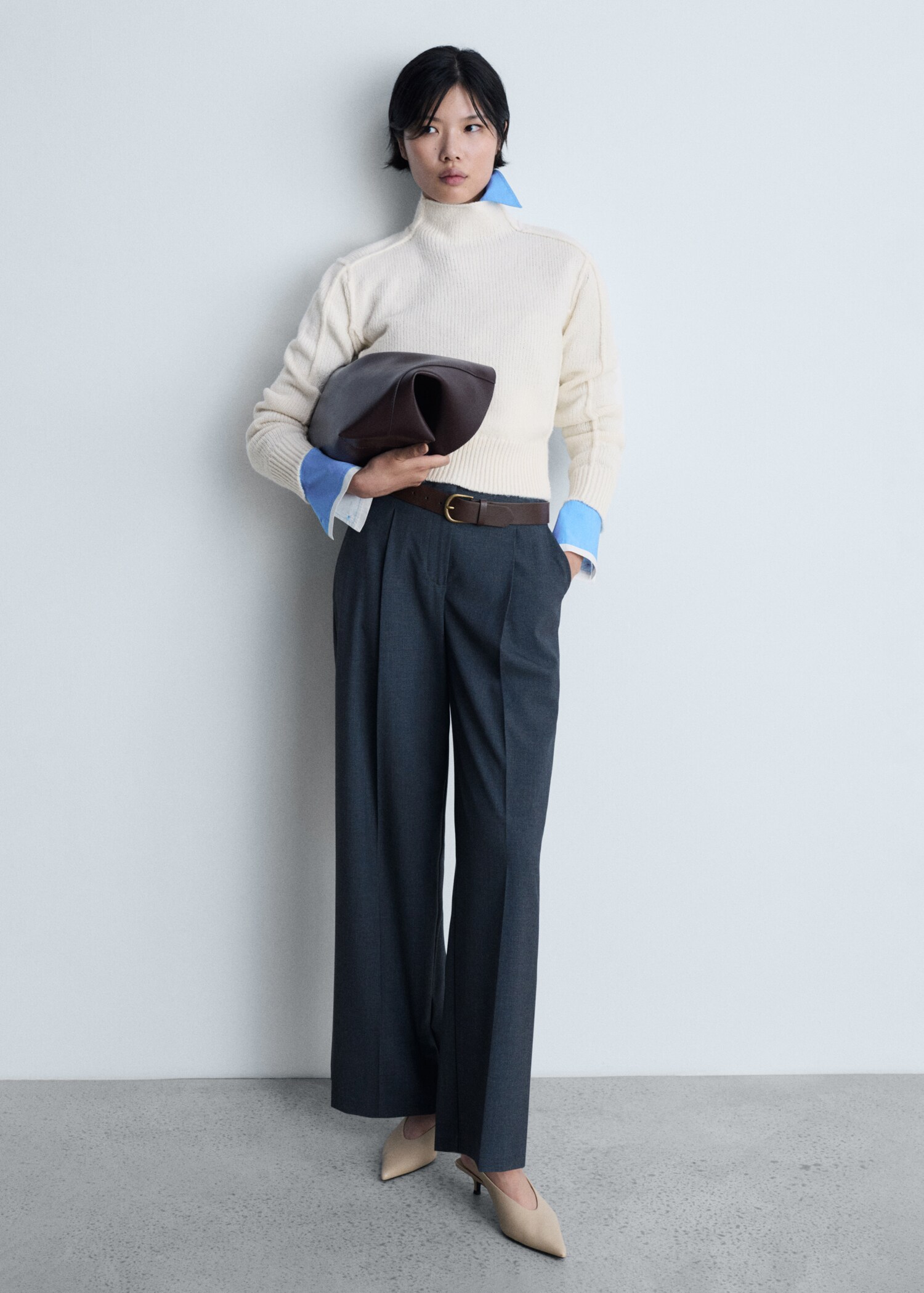 Pull-over col montant coutures - Plan général