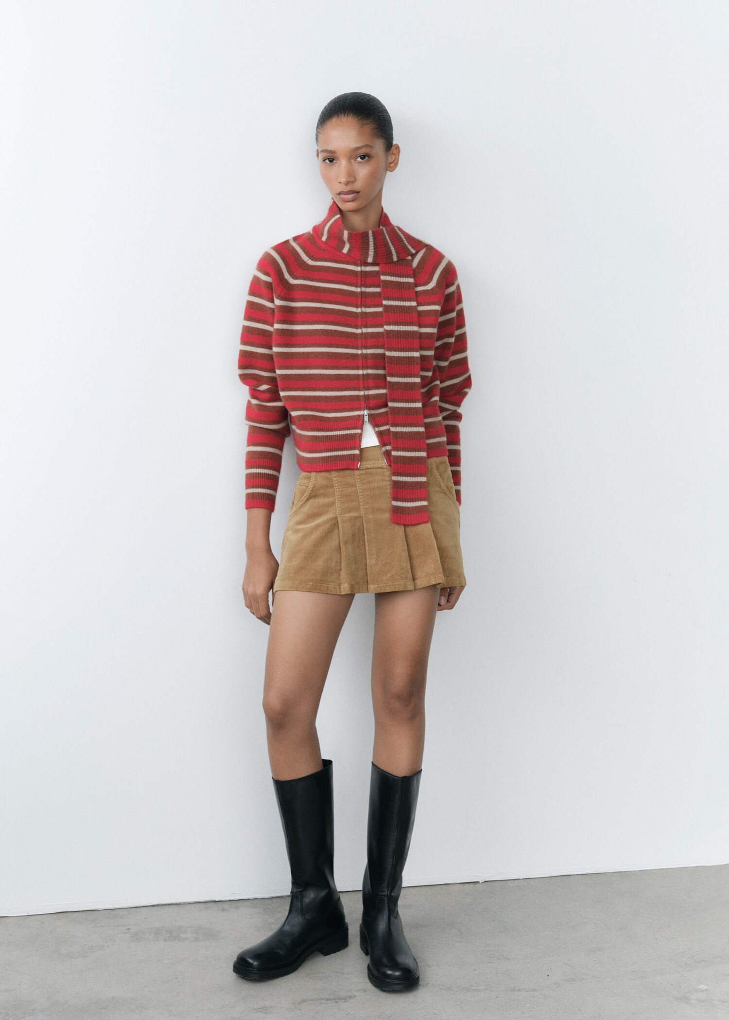 Cárdigan rayas bufanda - Plano general