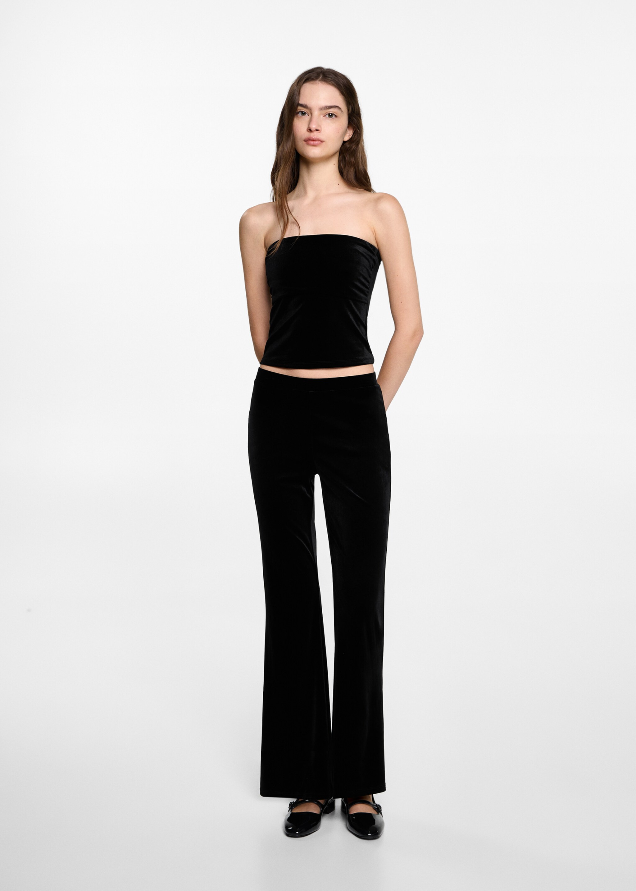 Top bandó vellut - Pla general, Negre. Ref: 77029066-00.