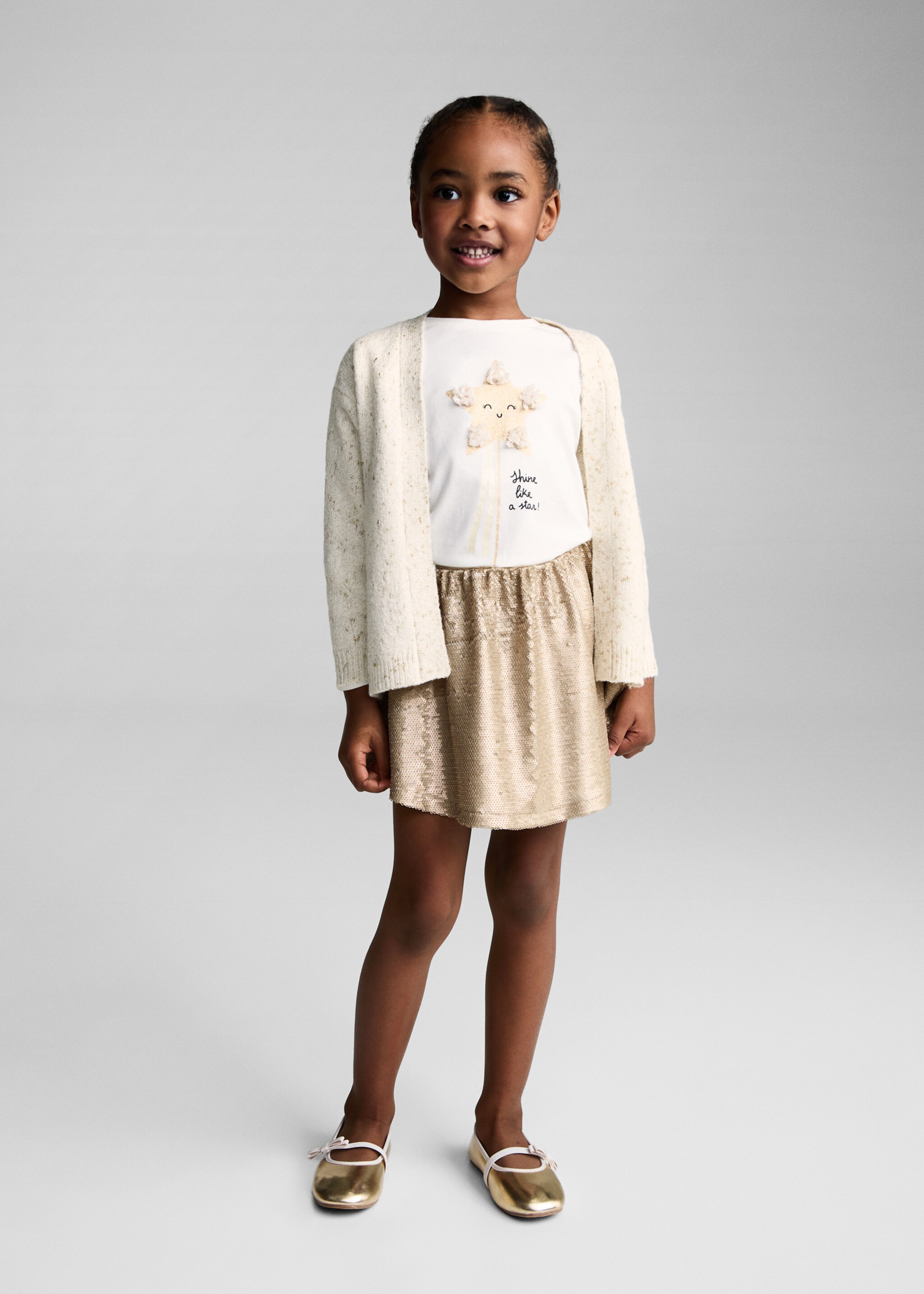 Camiseta estampado relieve - Plano general, Blanco roto. Ref: 77029241-00.
