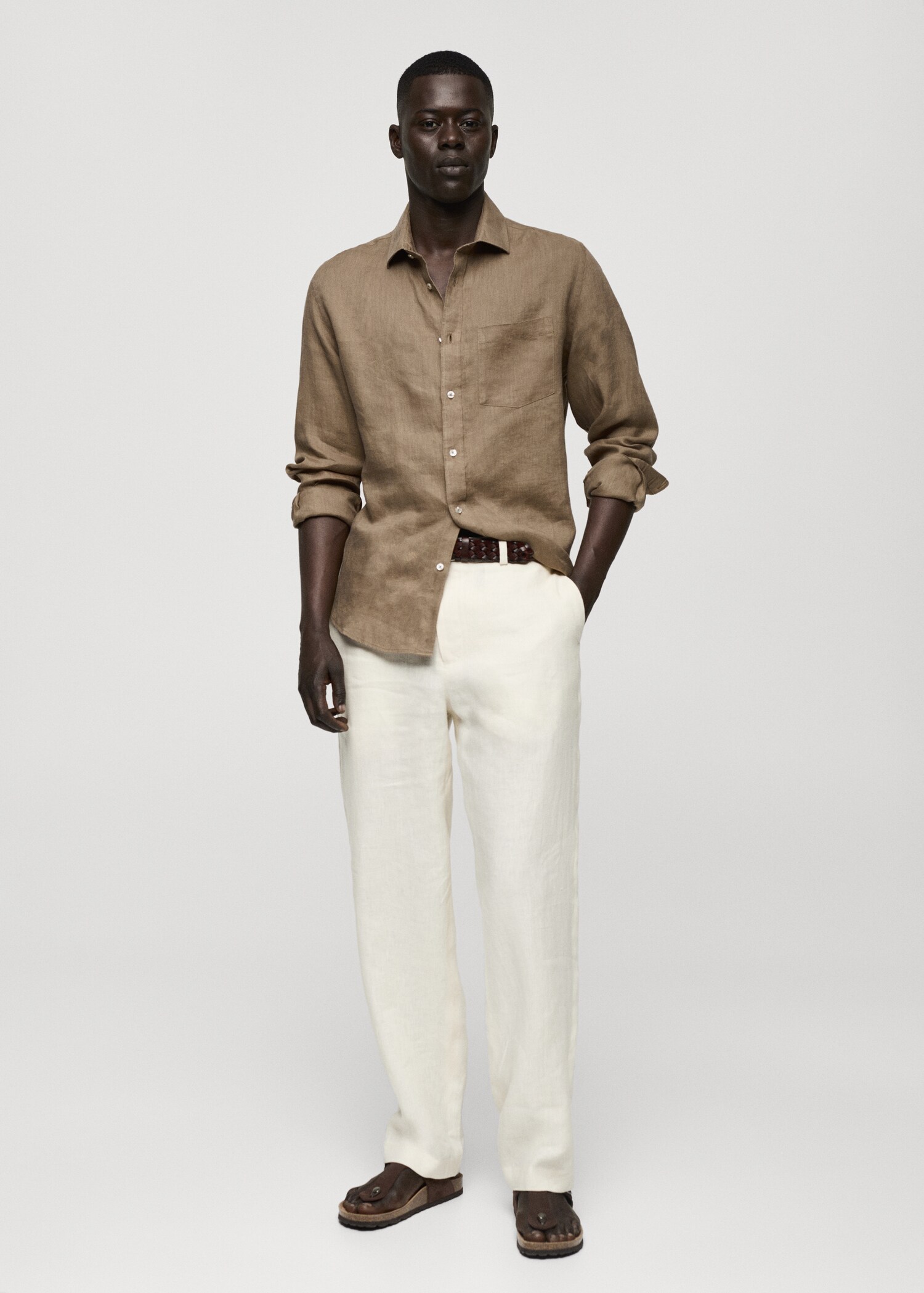 Chemise classic-fit 100 % lin - Plan général