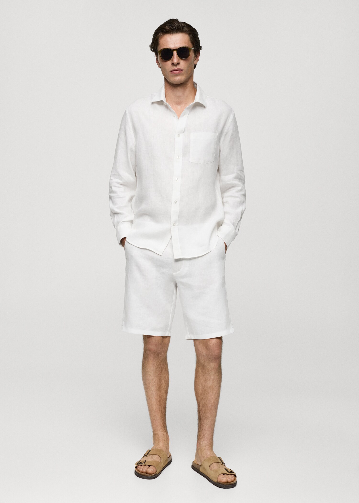 Chemise classic-fit 100 % lin - Plan général