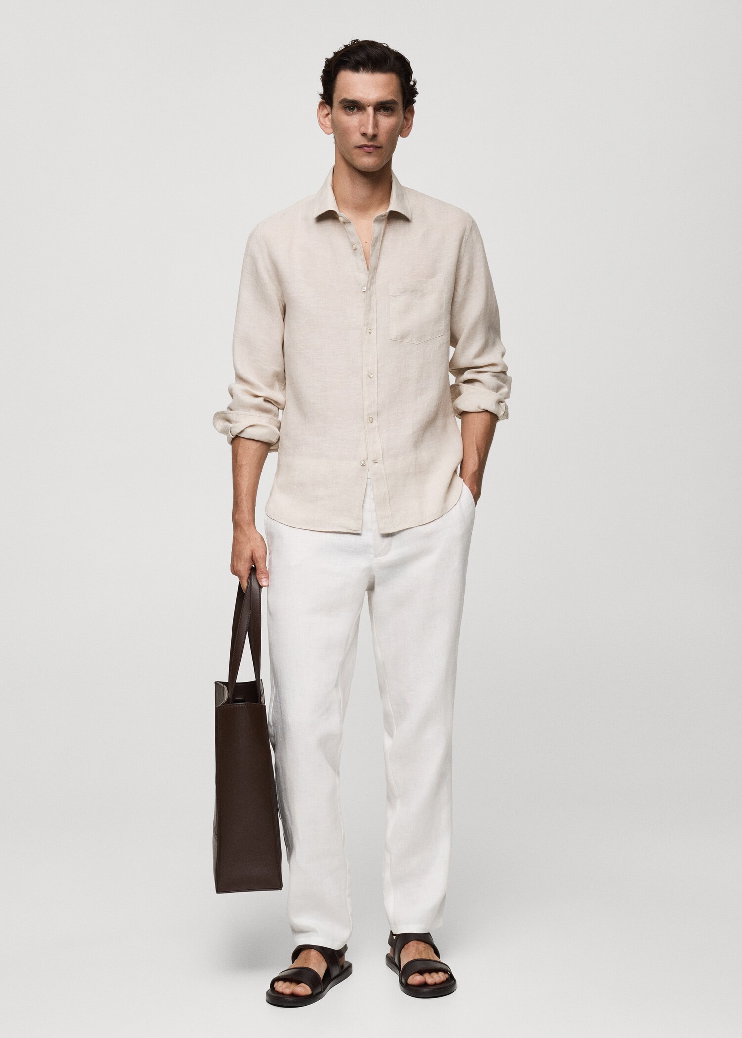 Chemise classic-fit 100 % lin - Plan général