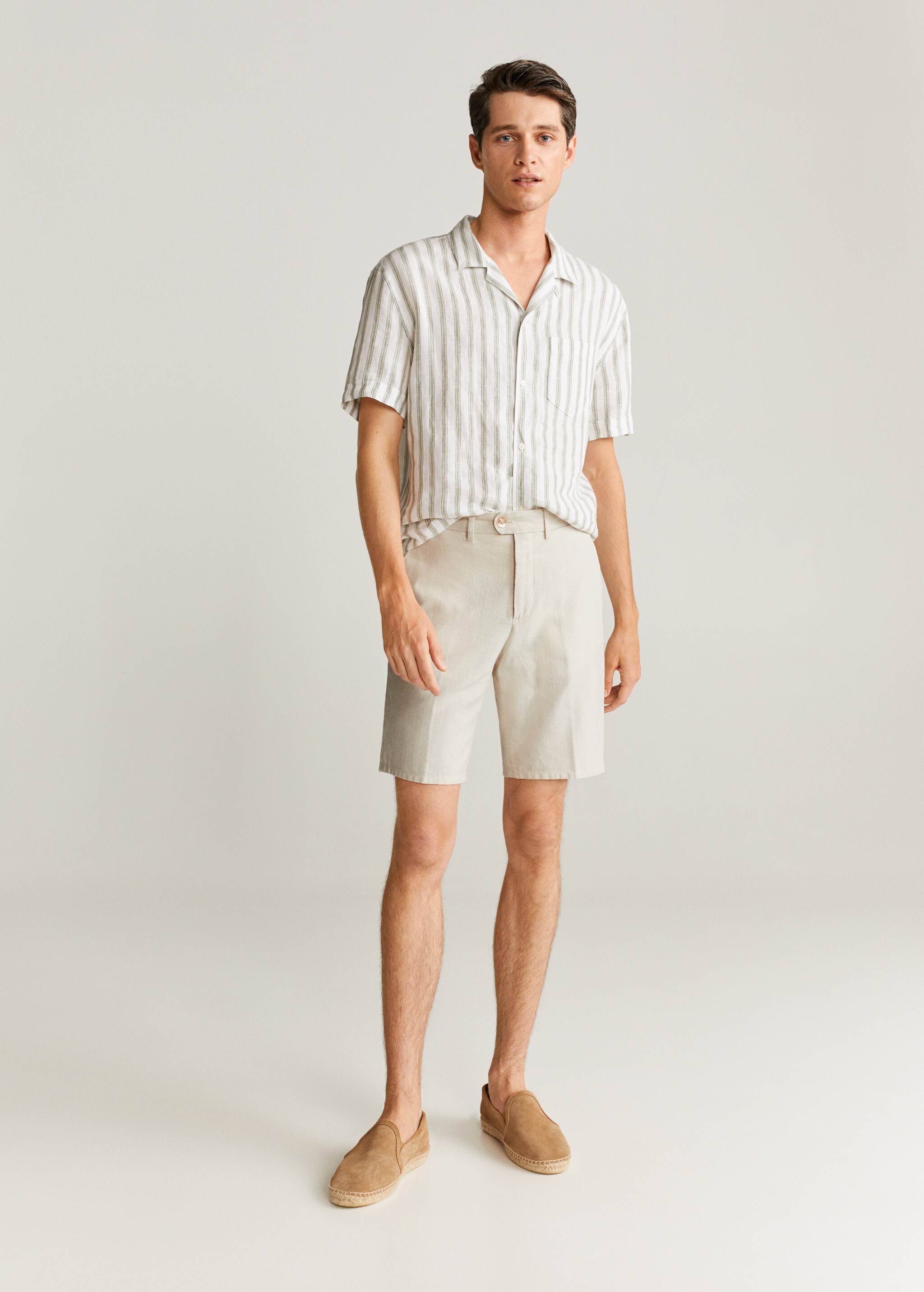 Bermudas estilo chino algodón lino - Plano general