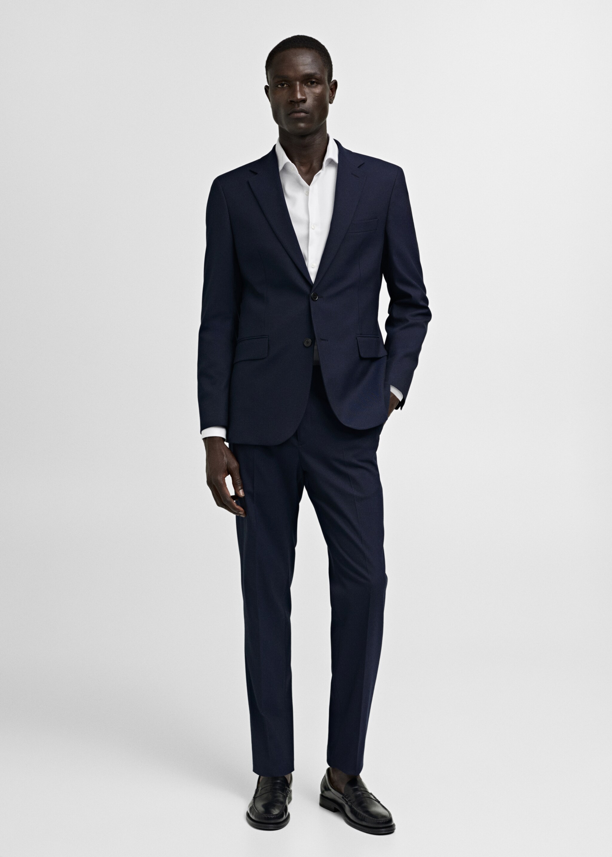 Strukturiertes Slim Fit-Oberhemd aus Baumwolle - Allgemeine Ansicht, Weiß. Ref: 77030573-00.