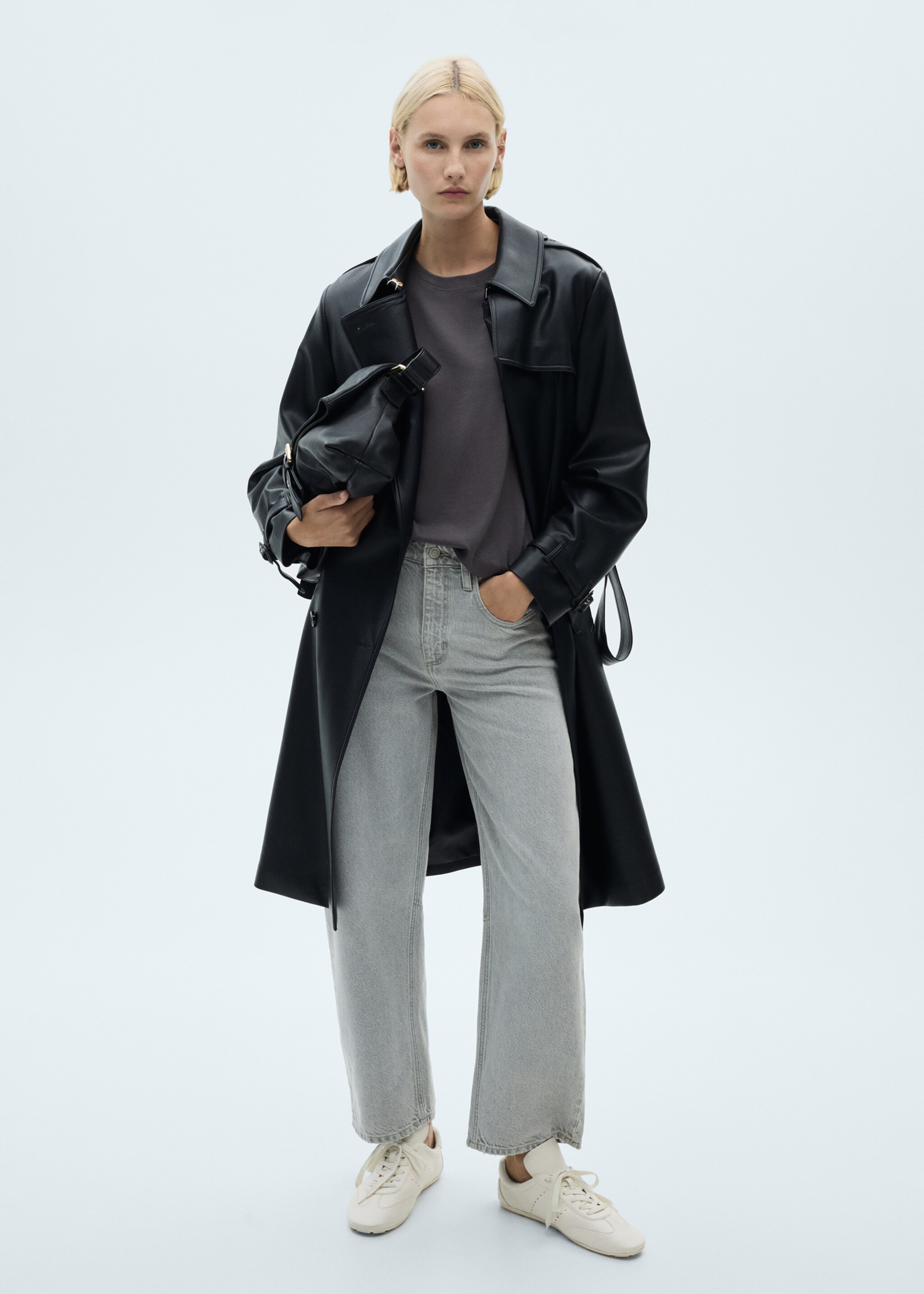 Kurzärmliges Baumwoll-T-Shirt - Allgemeine Ansicht, Anthrazit. Ref: 77030581-00.