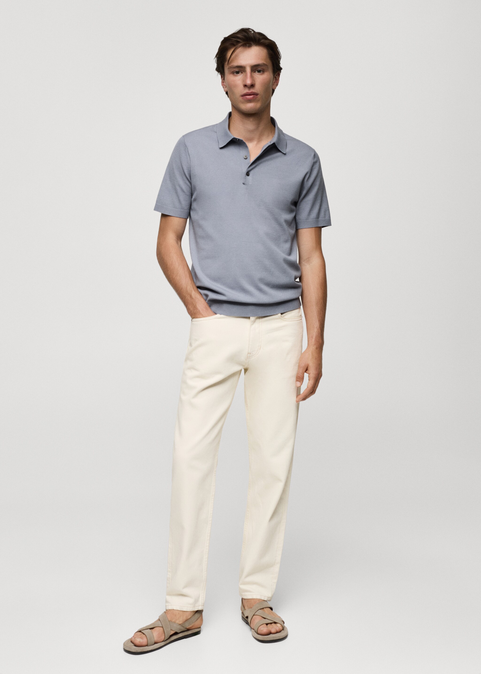 Fine-knit polo shirt - General plane