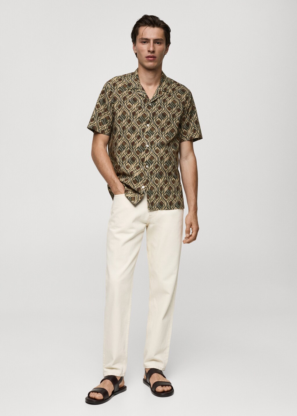 Printed fluid regular-fit shirt - Men | MANGO OUTLET USA