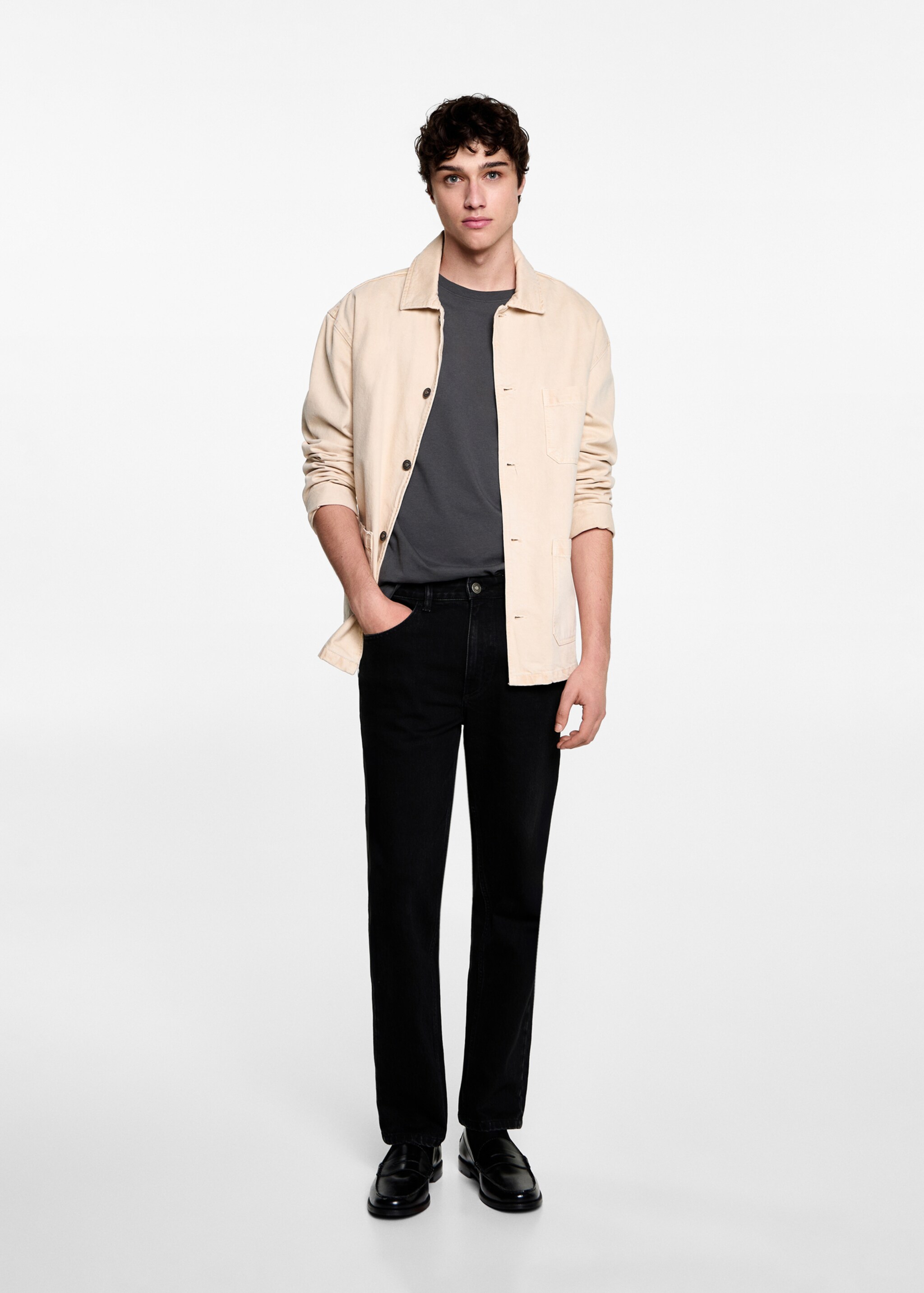 Jean regular-fit - Plan général, Black denim. Ref: 77032920-00.