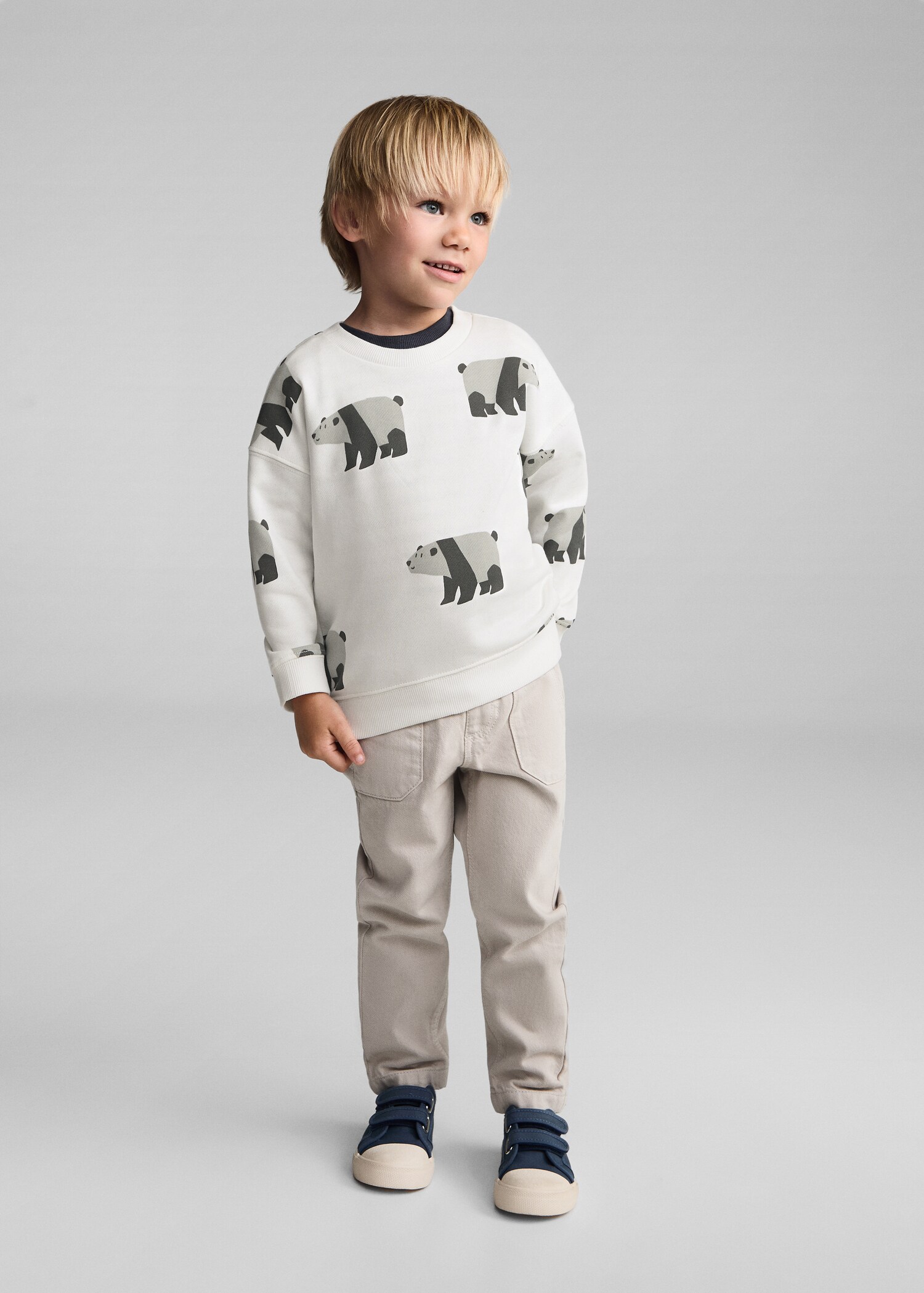 Bear print sweatshirt - General plane