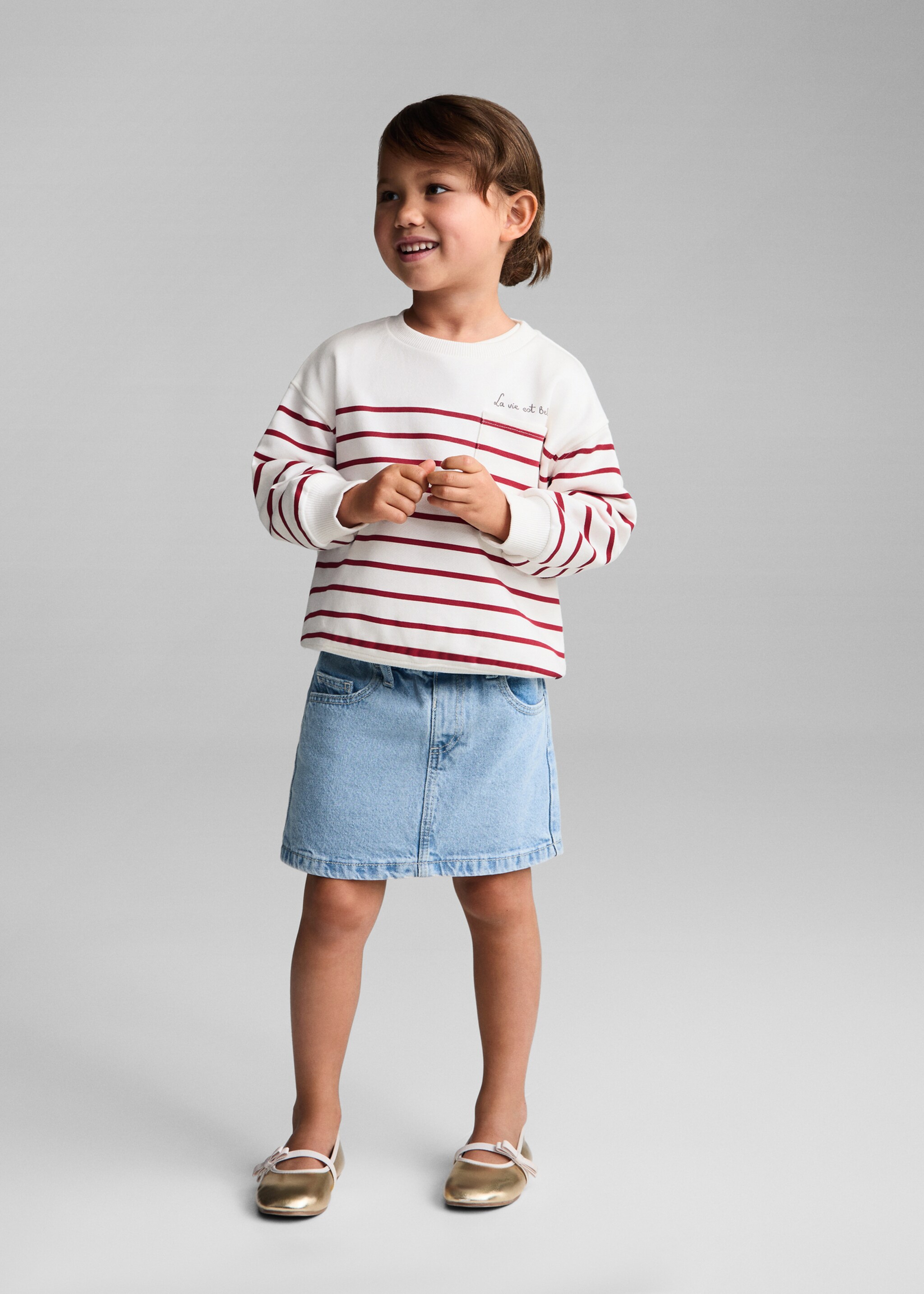 Striped cotton-blend sweatshirt - General plane