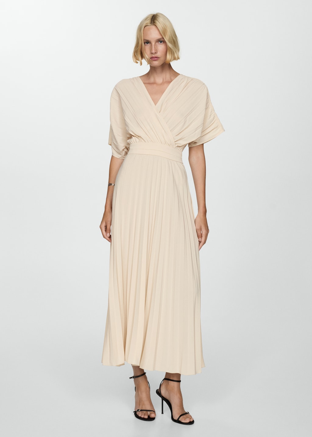 美品2016FOXEYDAISY eyelet grosgrain dress Women's The A&F Giselle Pleated One-Shoulder Cutout Maxi