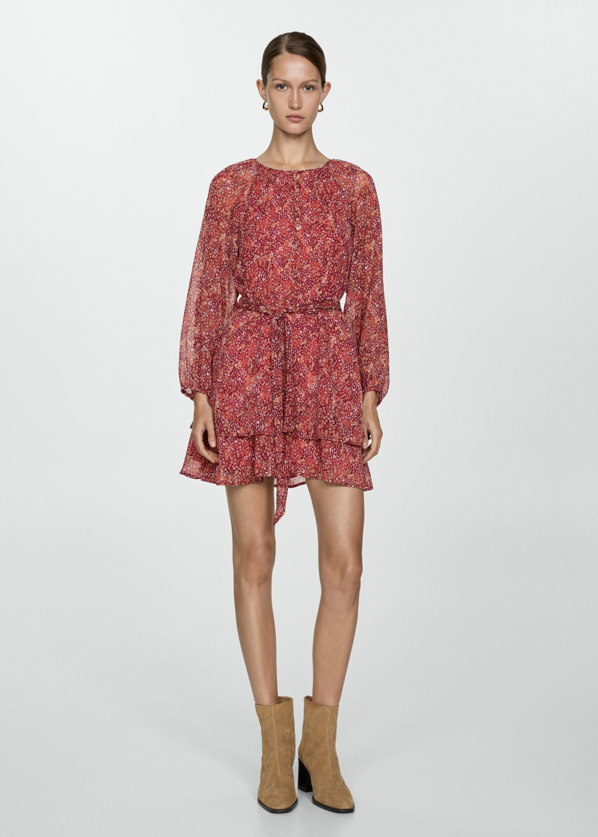 Short floral-print dress - General plane, Cherry. Ref: 77034034-00.