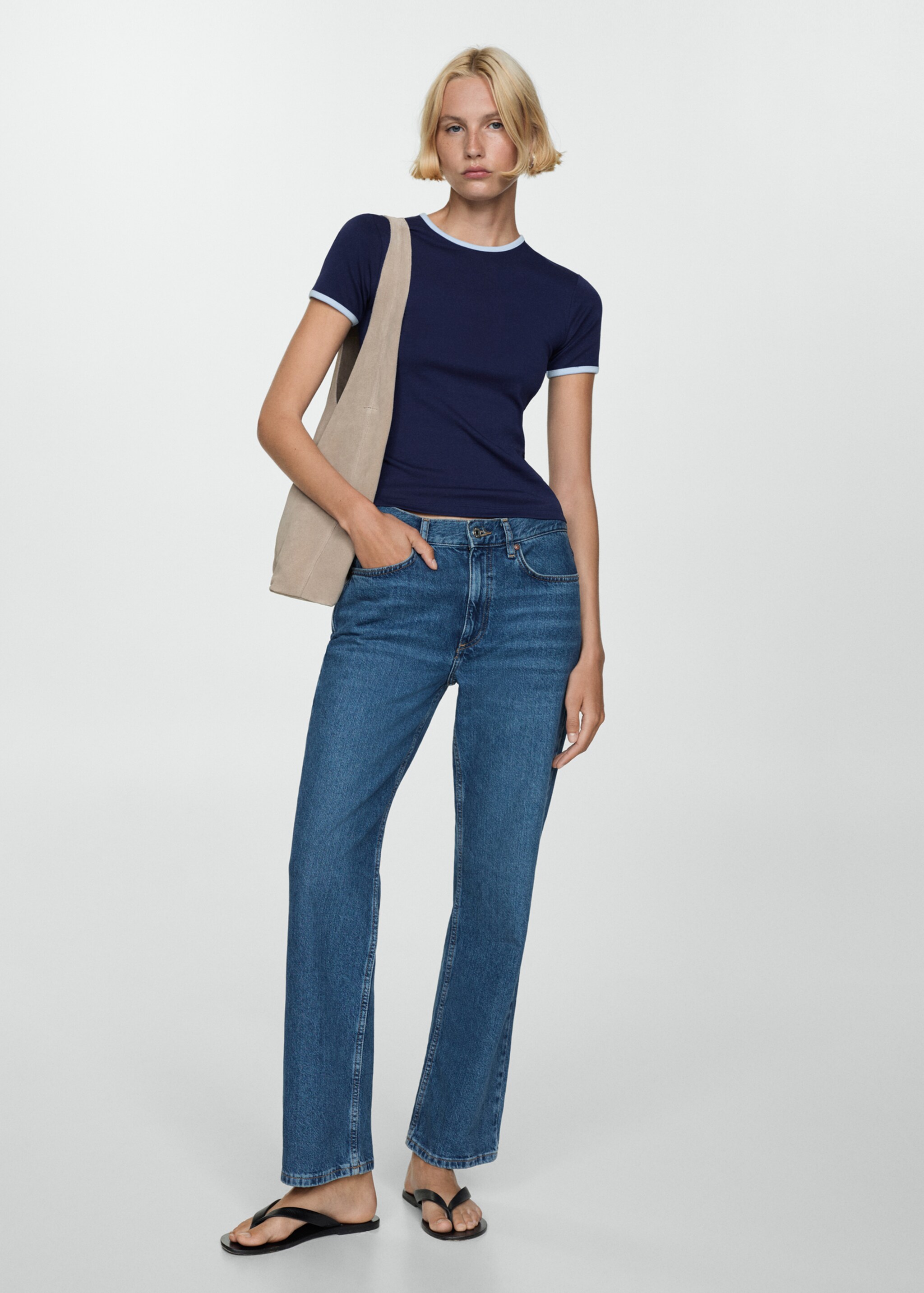 Contrast trim T-shirt - General plane, Dark Navy. Ref: 77034073-00.