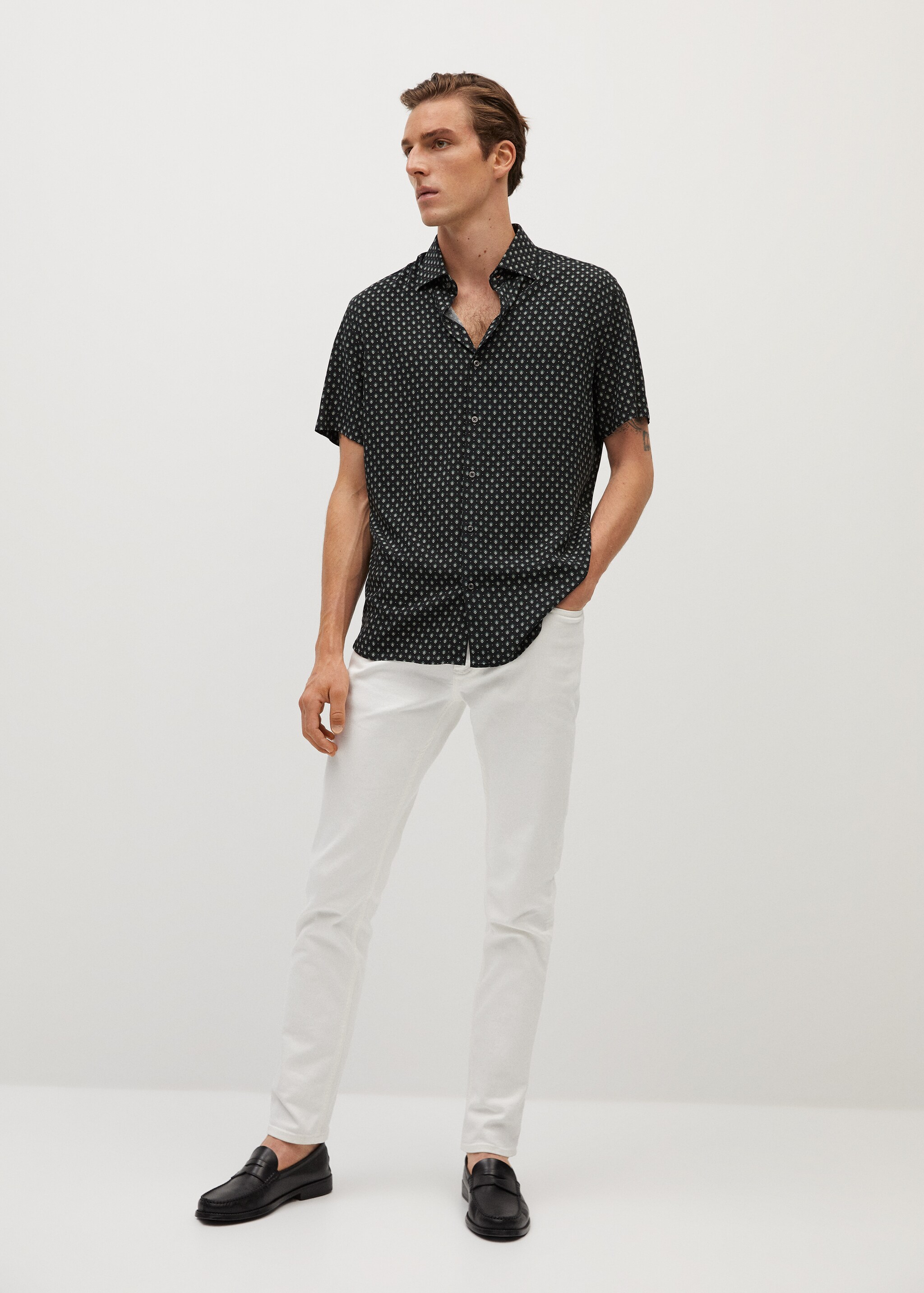 Camisa slim fit estampado mosaico - Plano general