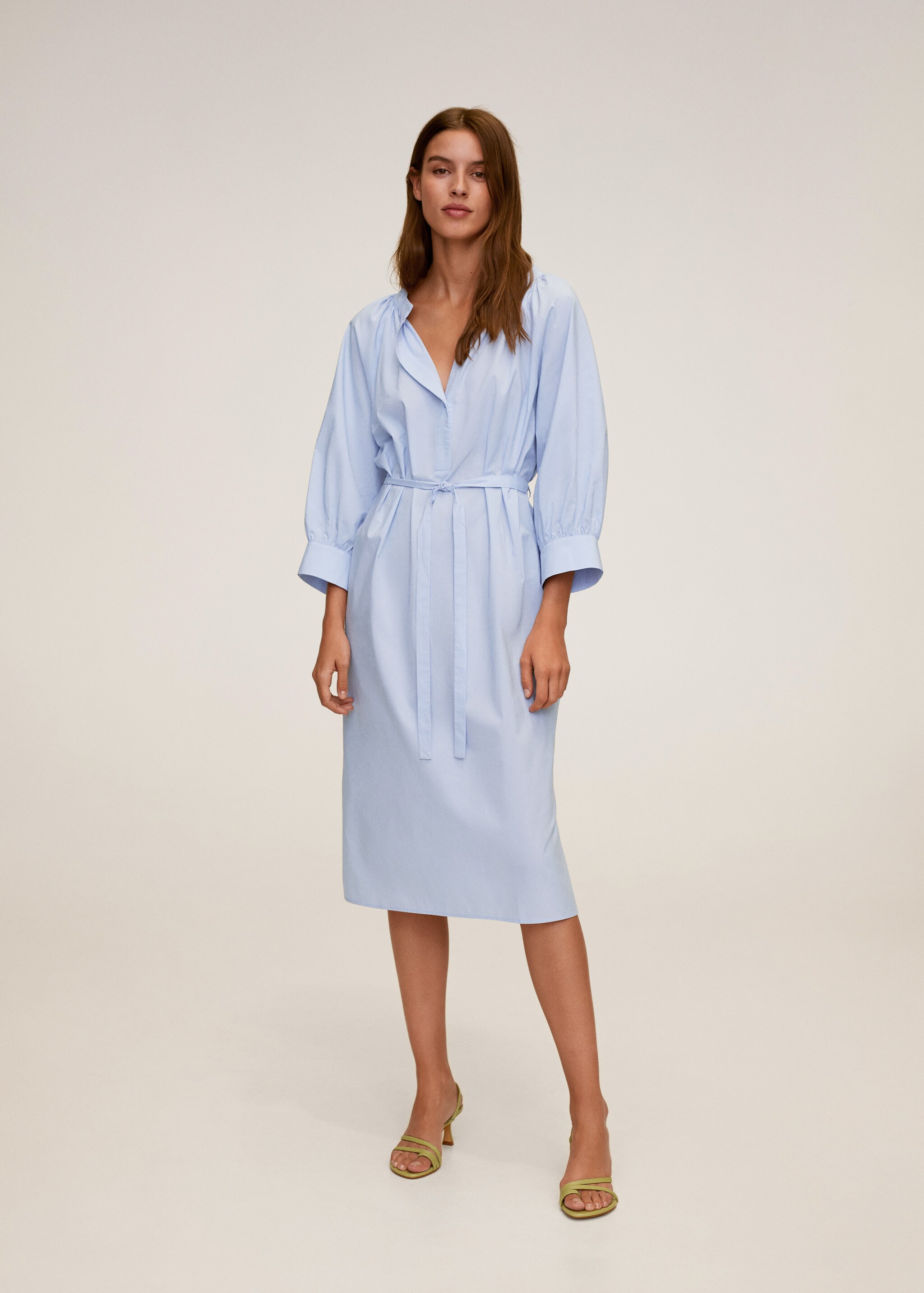Vestido midi algodón - Plano general