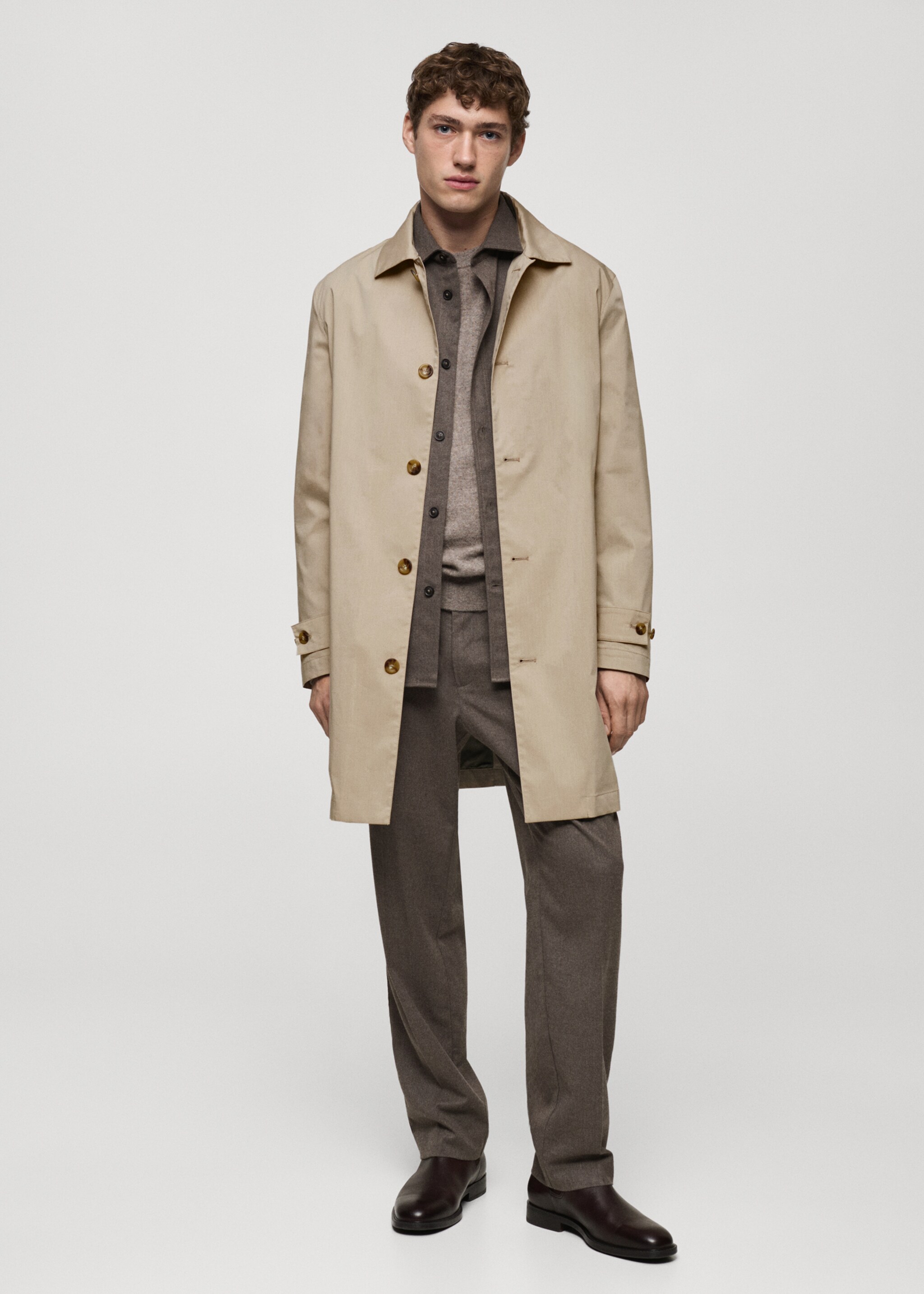 Classic water-repellent trench coat - General plane, Light/Pastel Grey. Ref: 77034434-00.