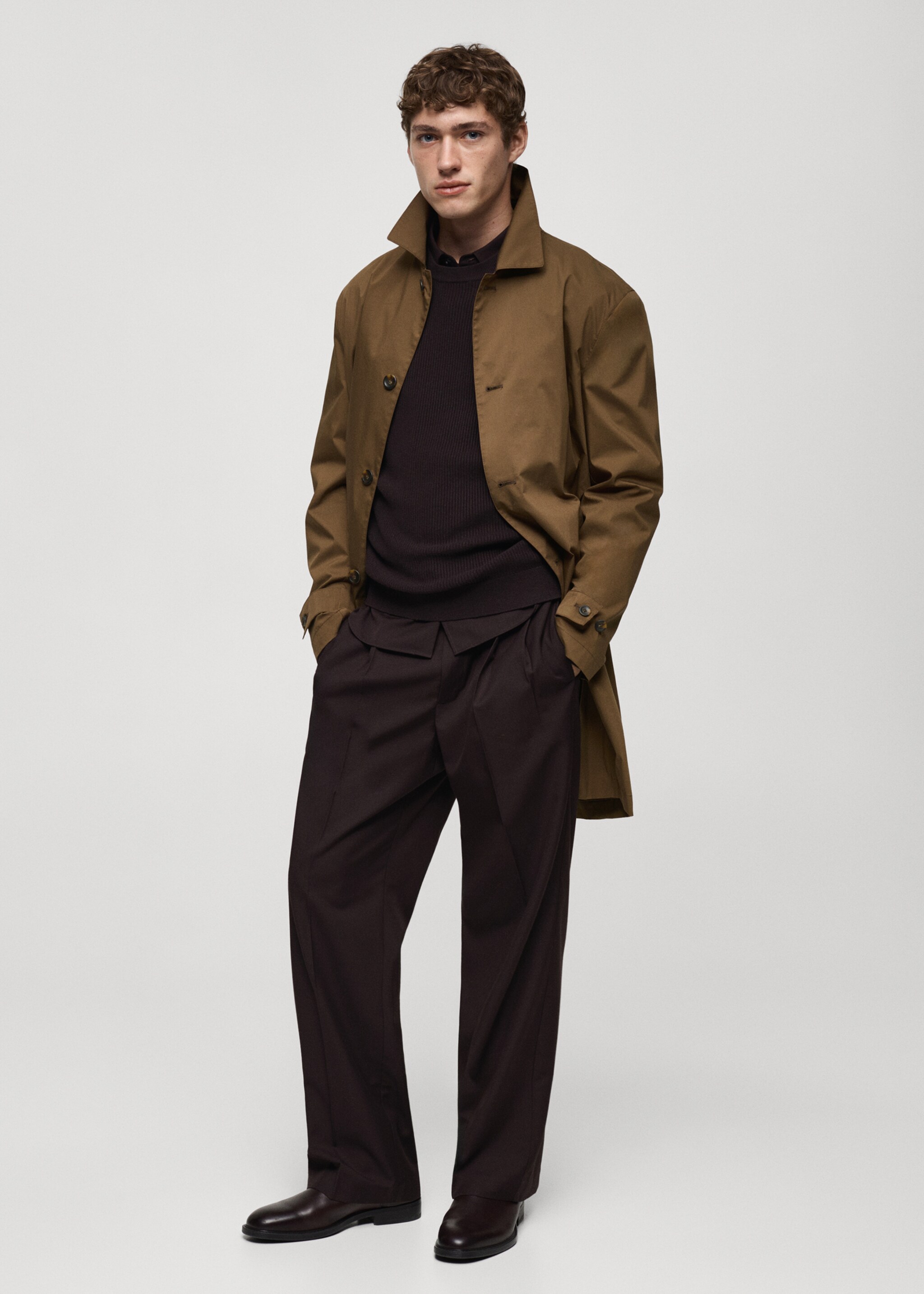 Classic water-repellent trench coat - General plane, Tobacco Brown. Ref: 77034434-00.